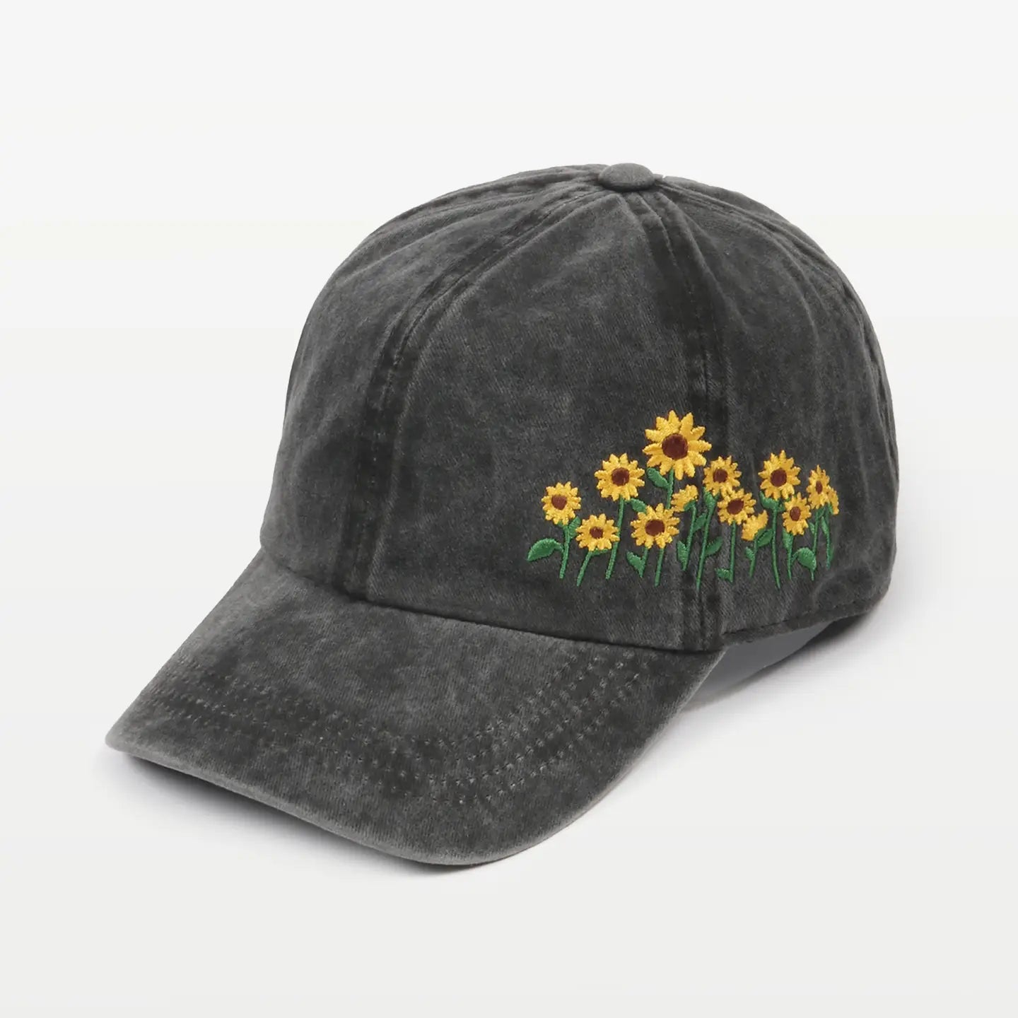 Sunflowers Side Embroidery Baseball Cap