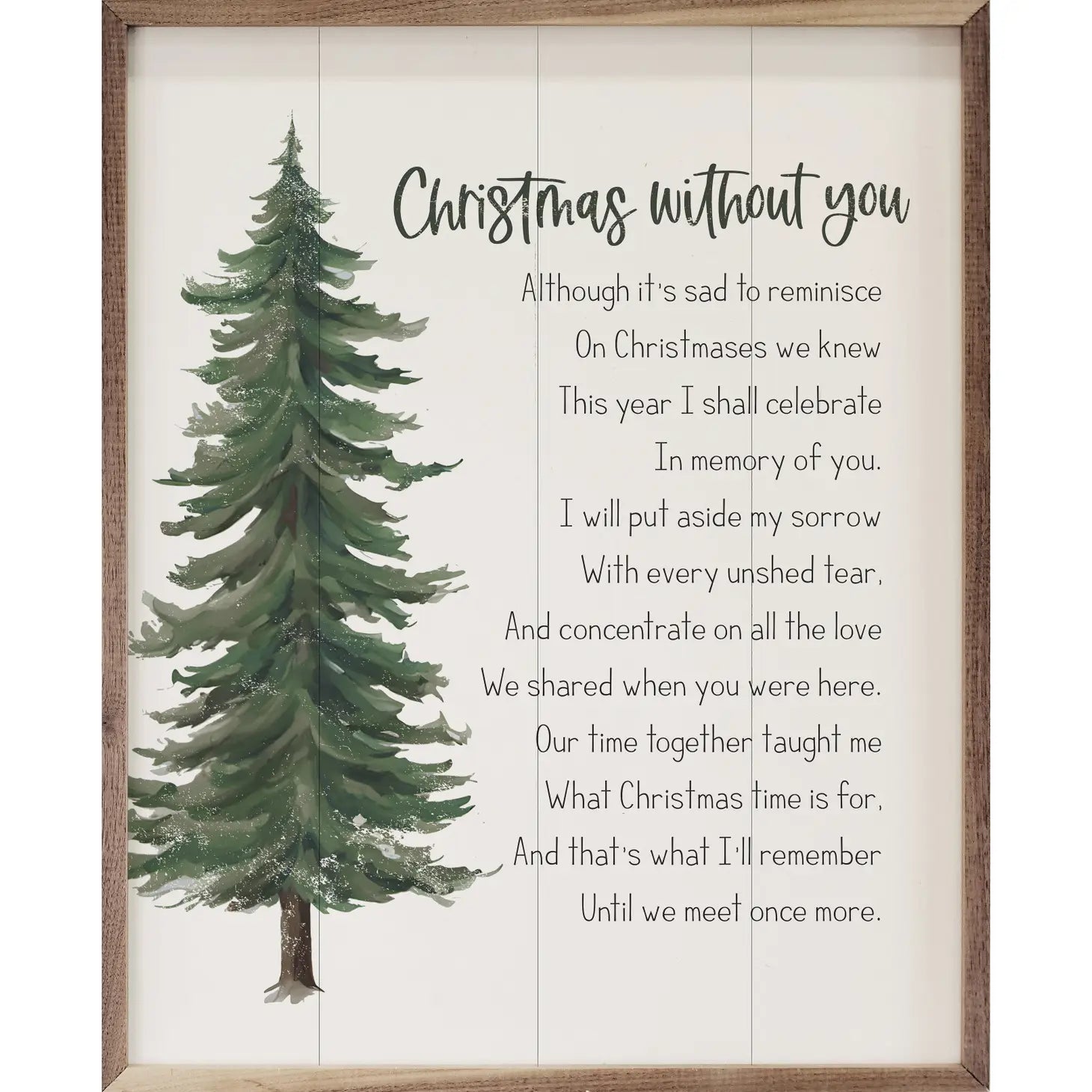 Christmas Without You Framed Sign
