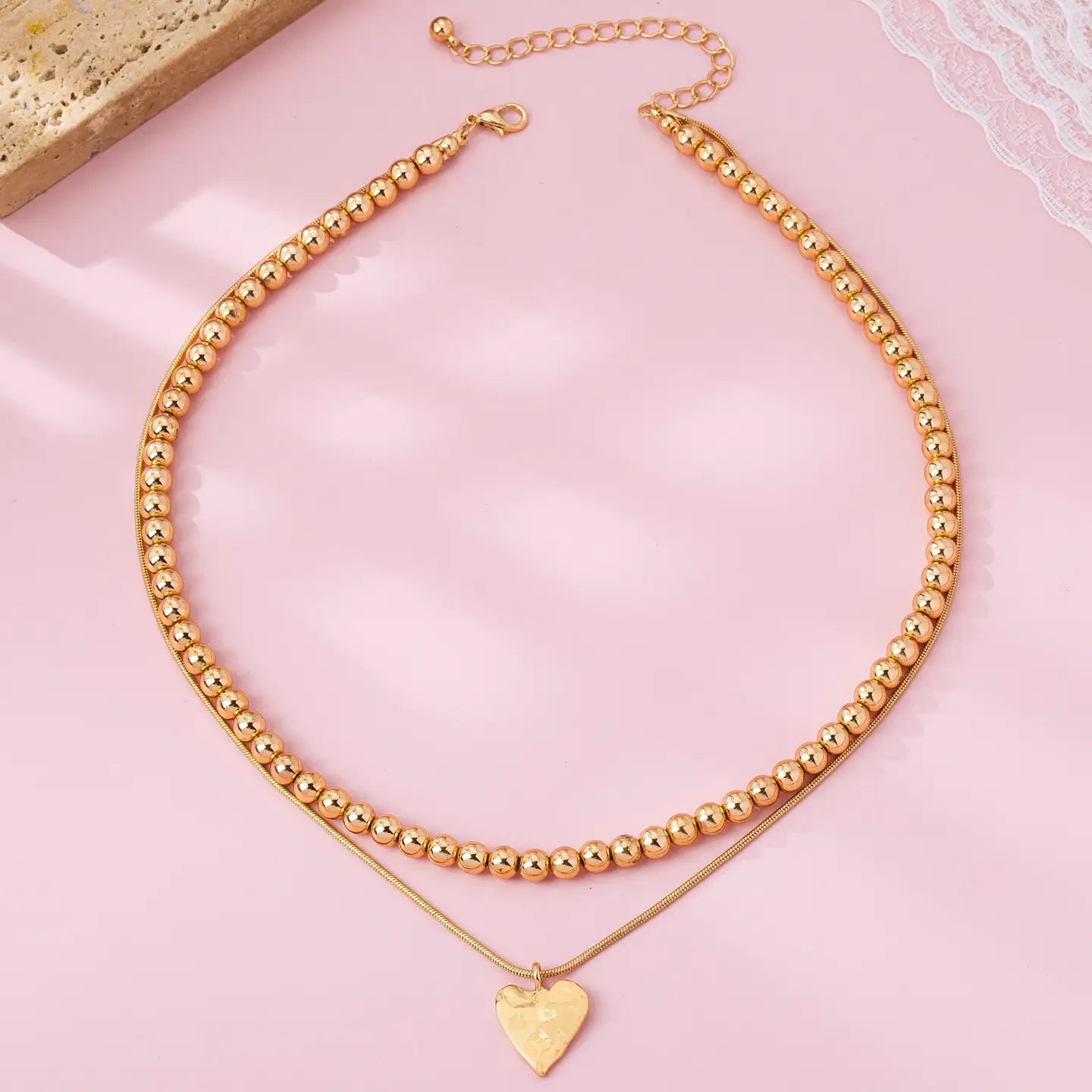 Double Layer Heart Necklace
