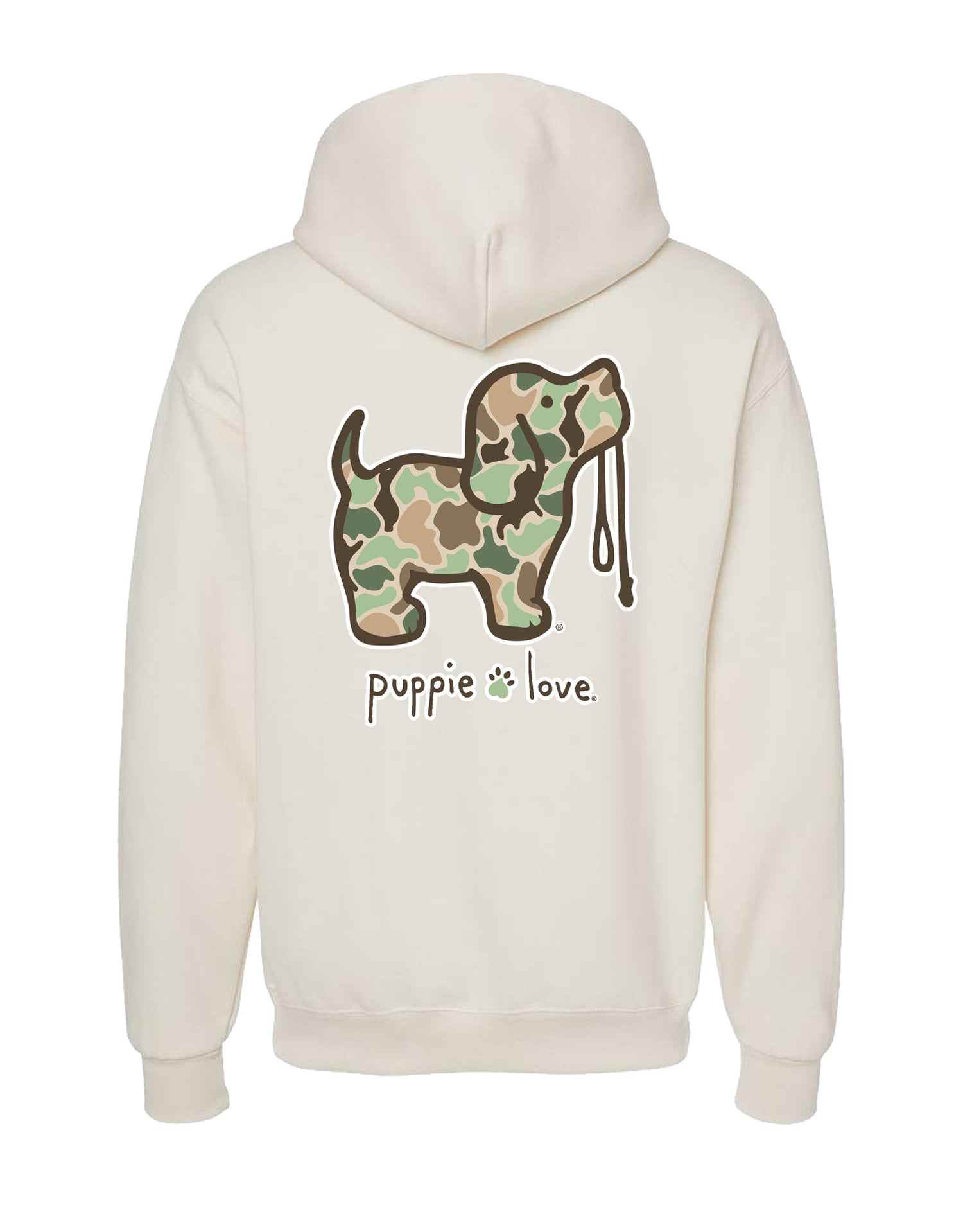 Puppie Love Old School Camo Hoodie Sweatshirt