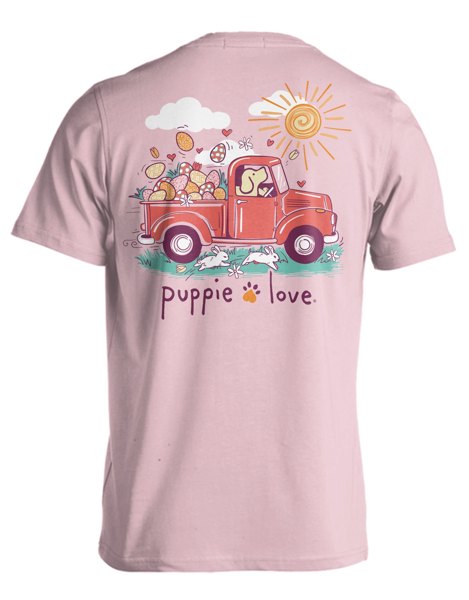 Puppie Love Easter Truck Pup Tee