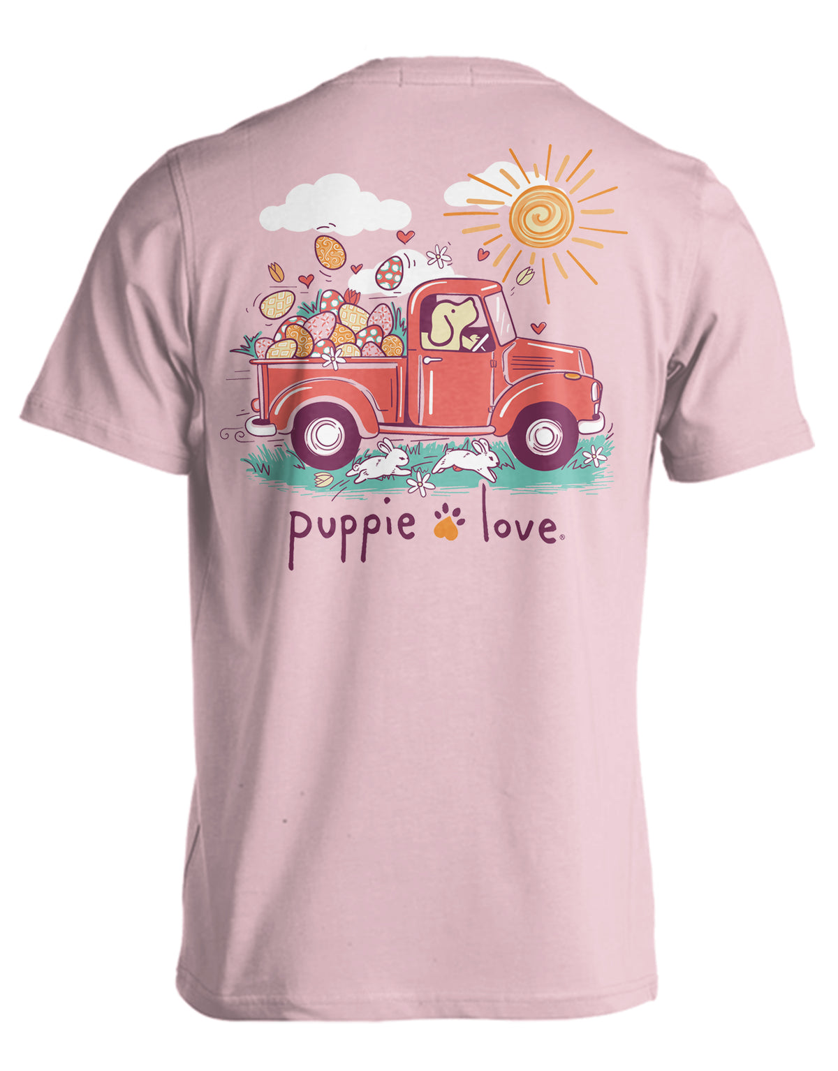 Puppie Love Easter Truck Pup Tee