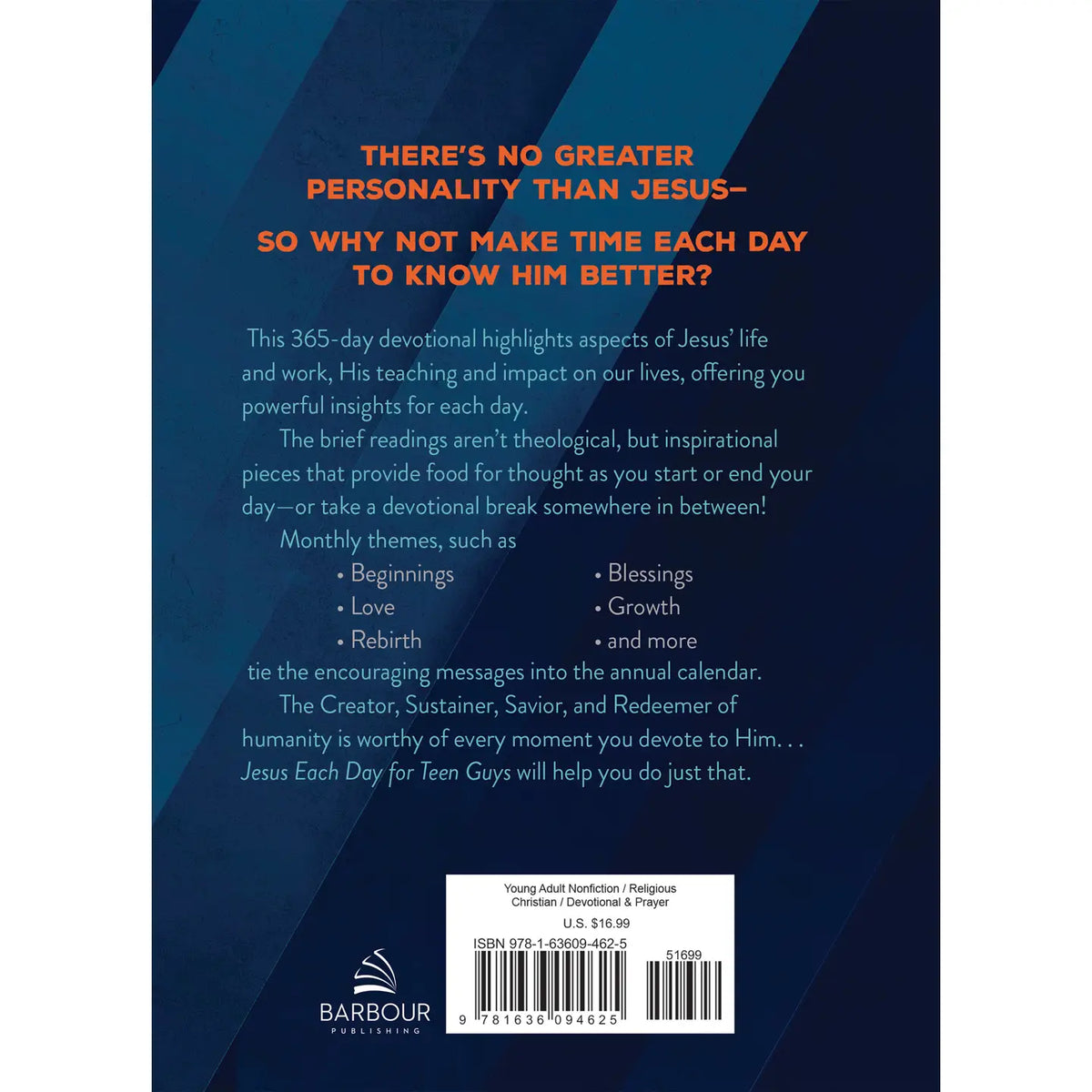 Jesus Each Day for Teen Guys Devotional