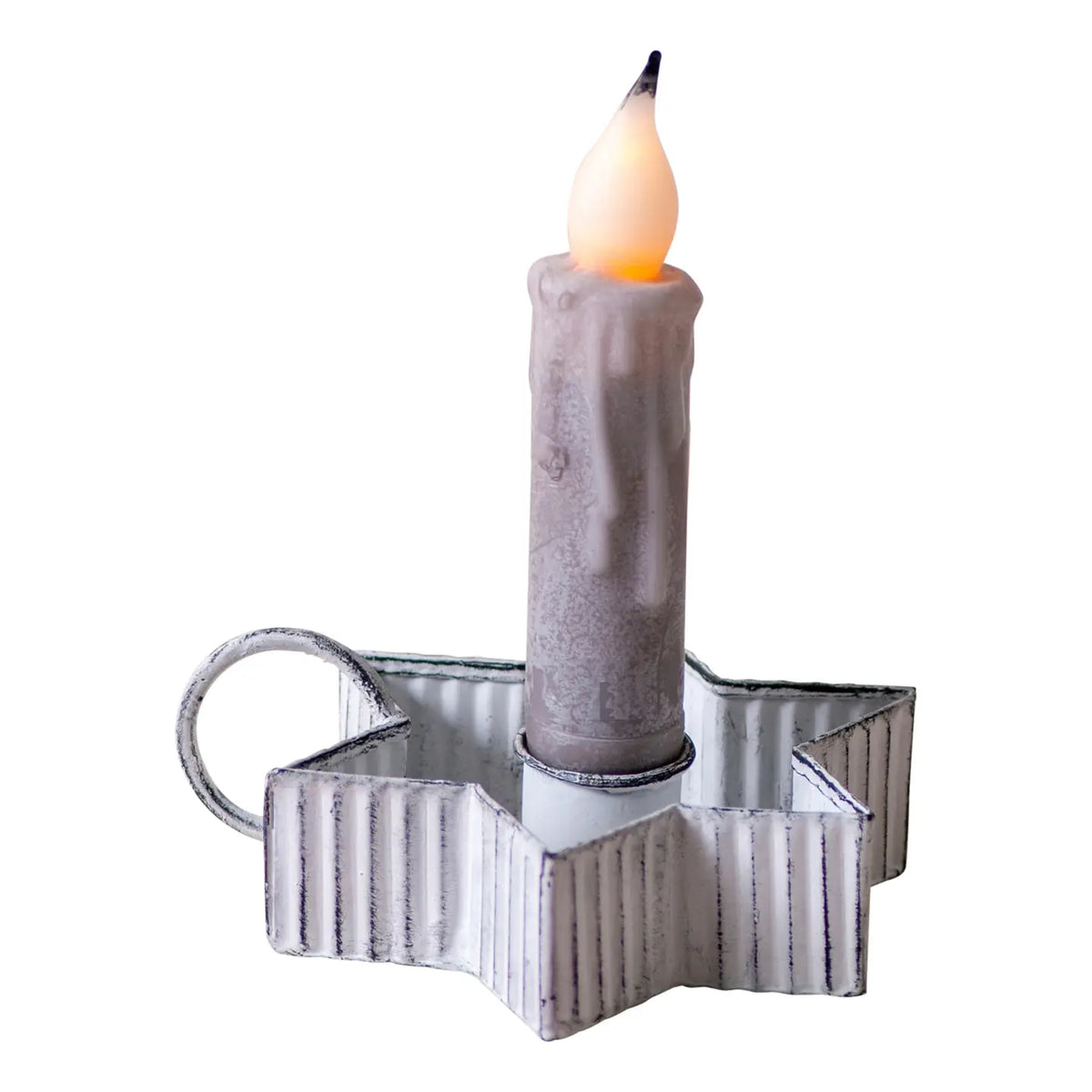 Tin Star Taper Candle Holder