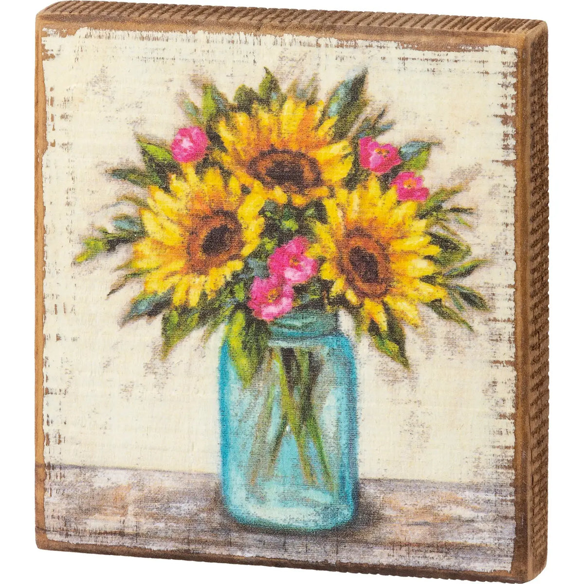 Sunflowers Vase Block Sign