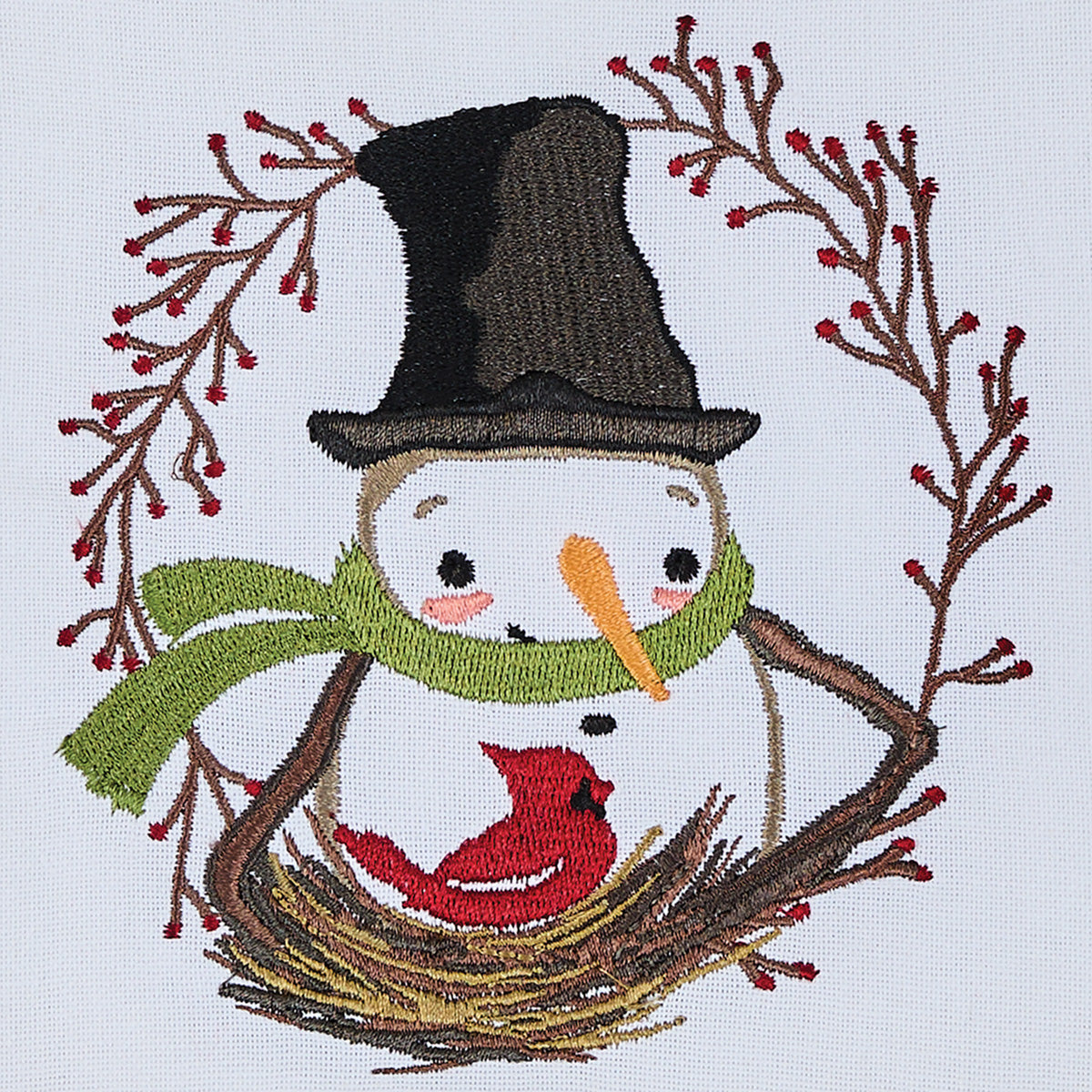 Snowman and Berry Wreath Towel