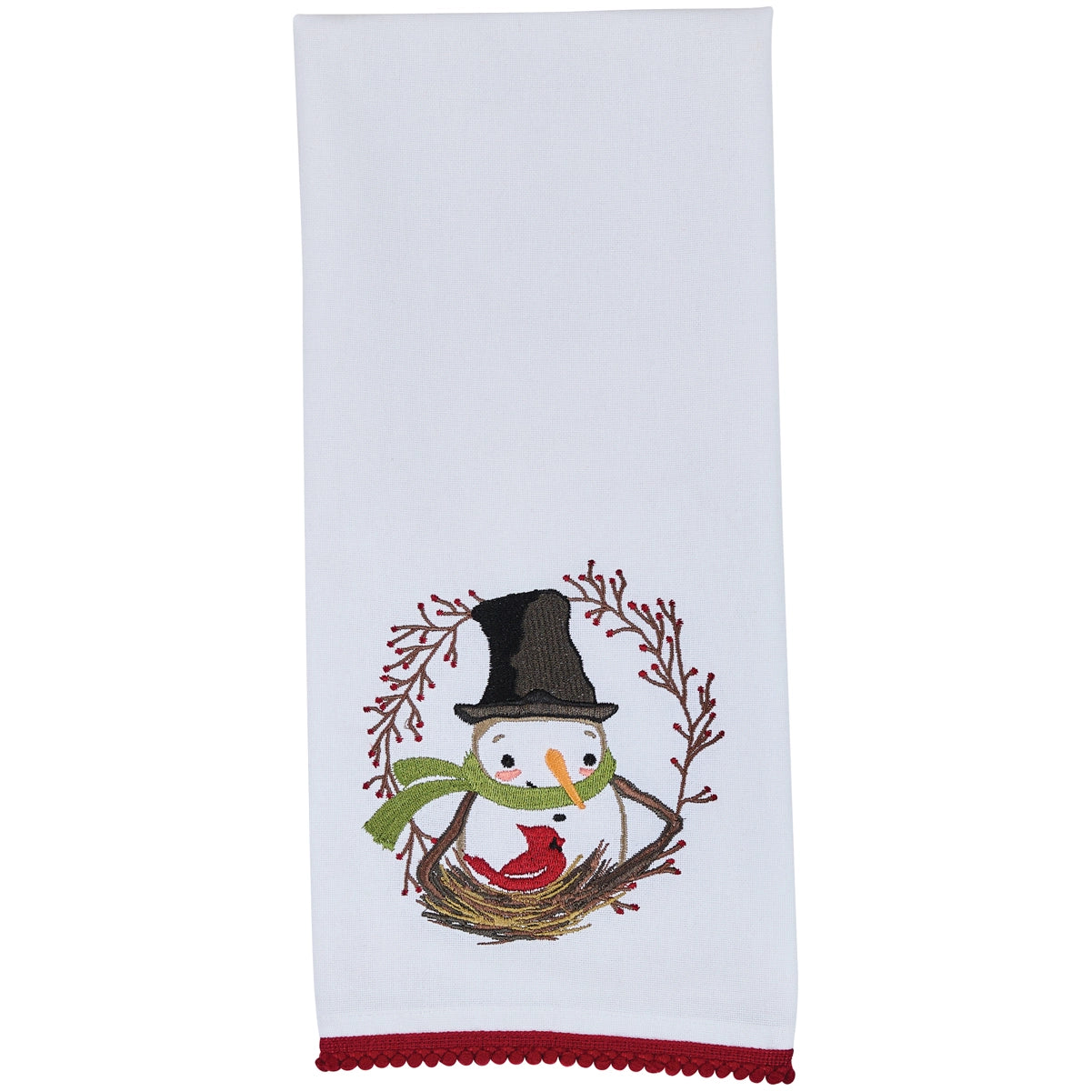 Snowman and Berry Wreath Towel