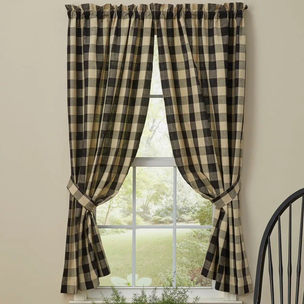 Wicklow Check 63” Panels - Black/Tan