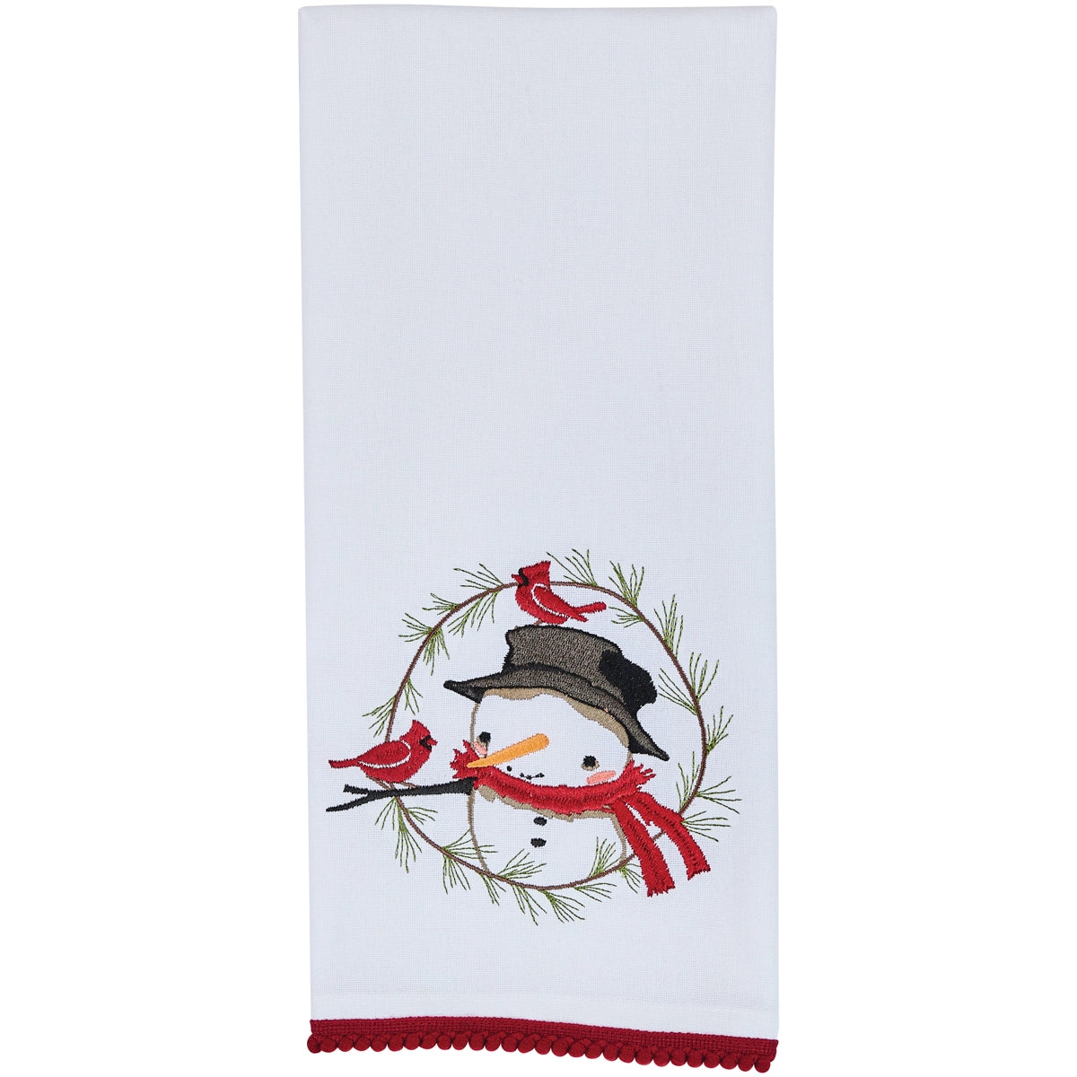 Snowman and Pine Wreath Towel