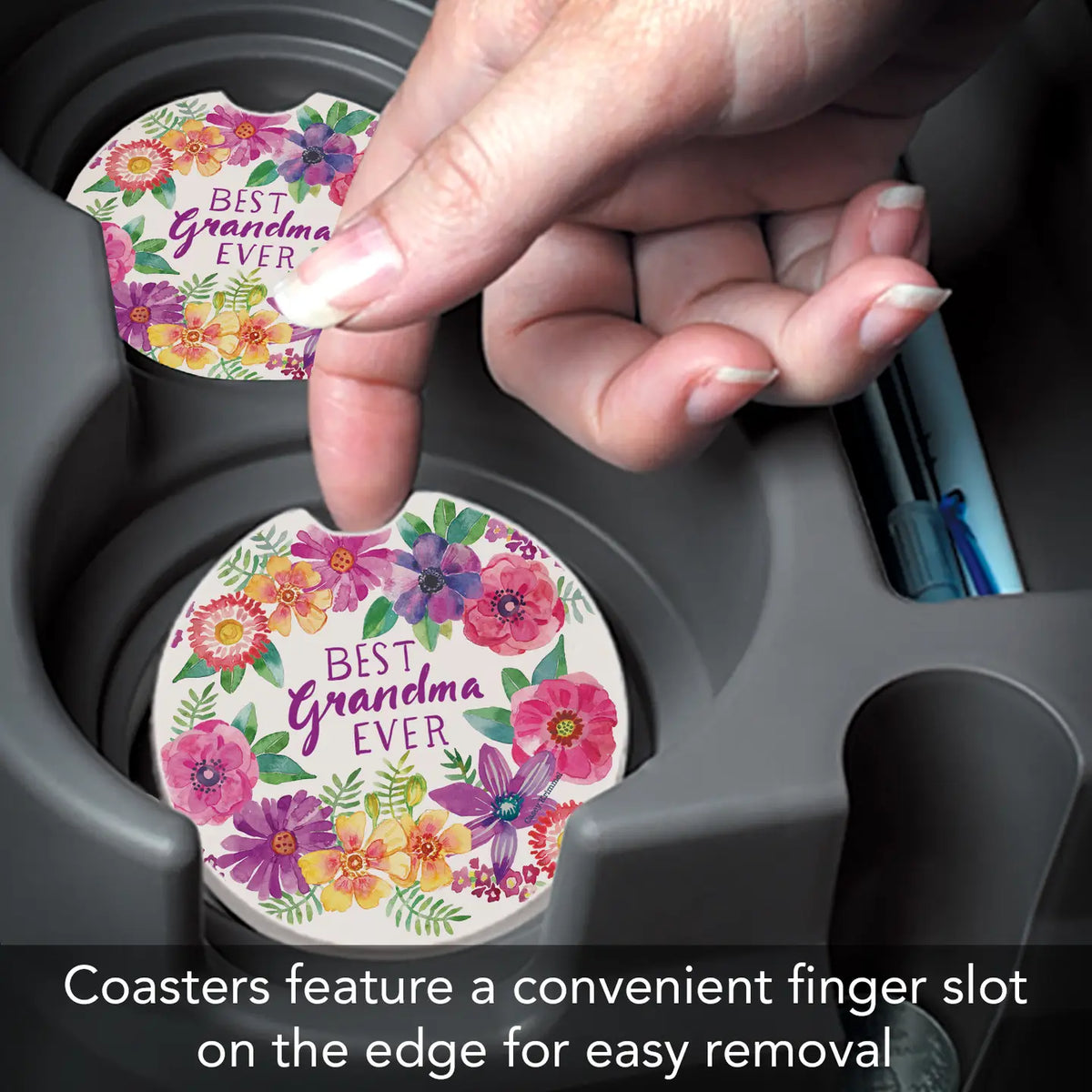 Best Grandma Ever Car Coaster