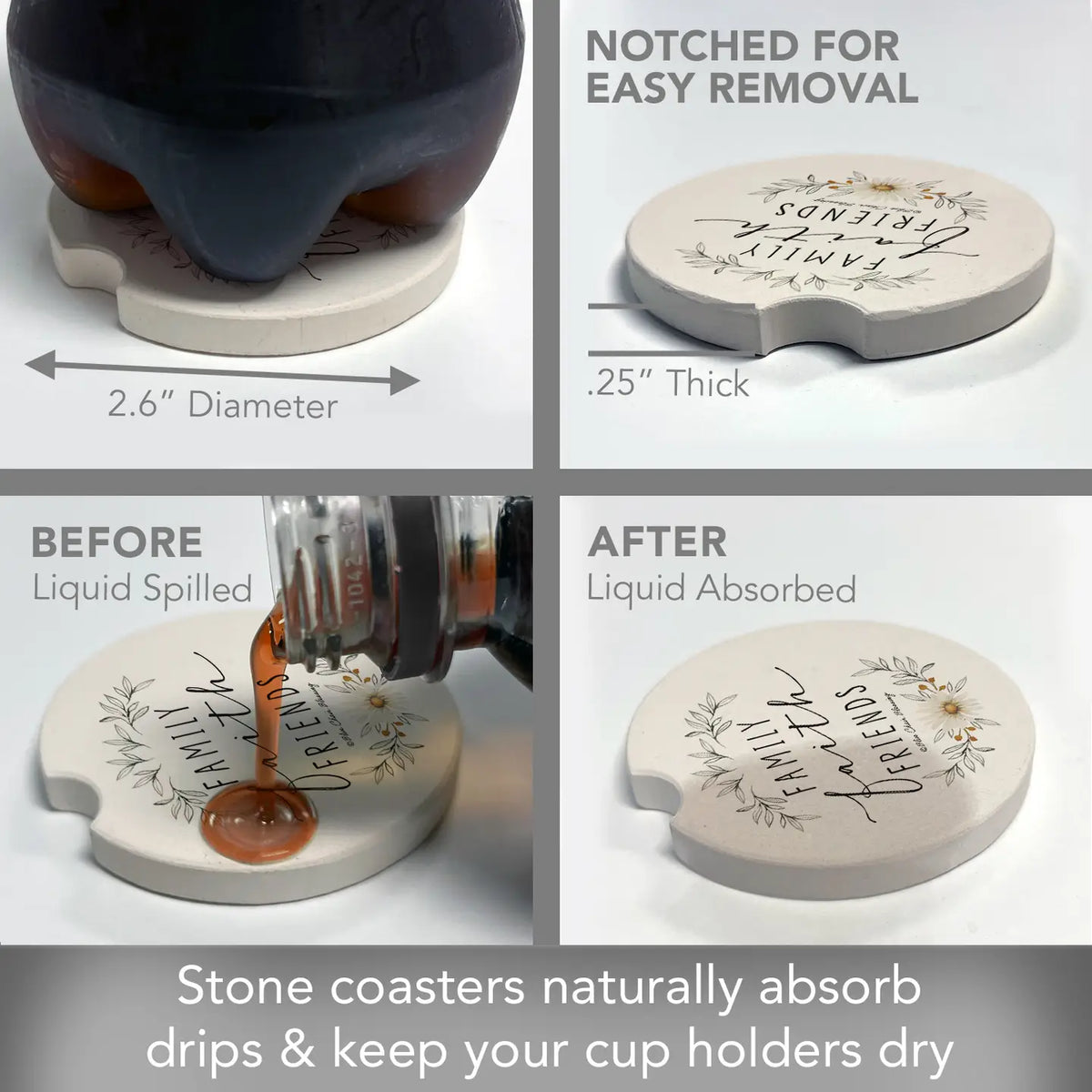 Faith Family Friends Car Coaster