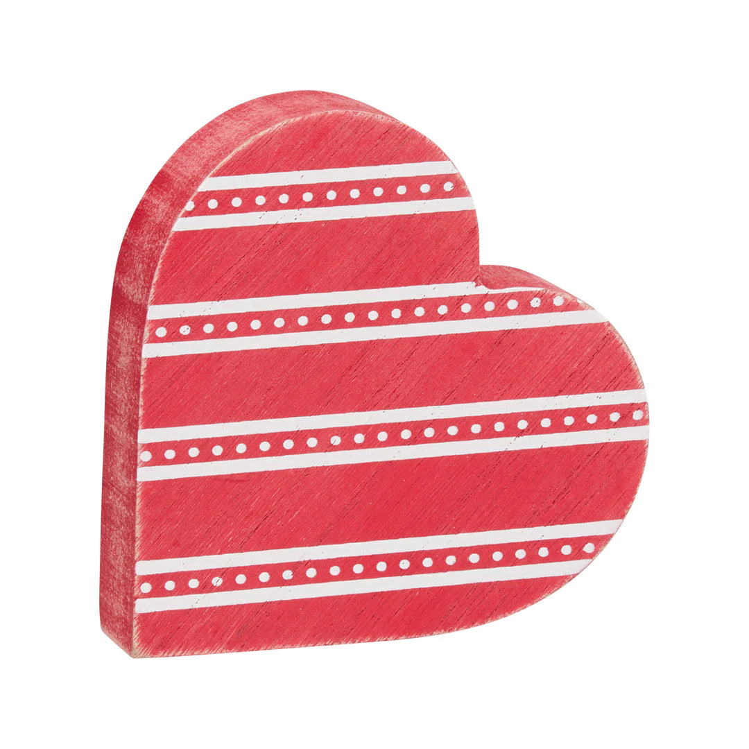 Red White Striped Heart