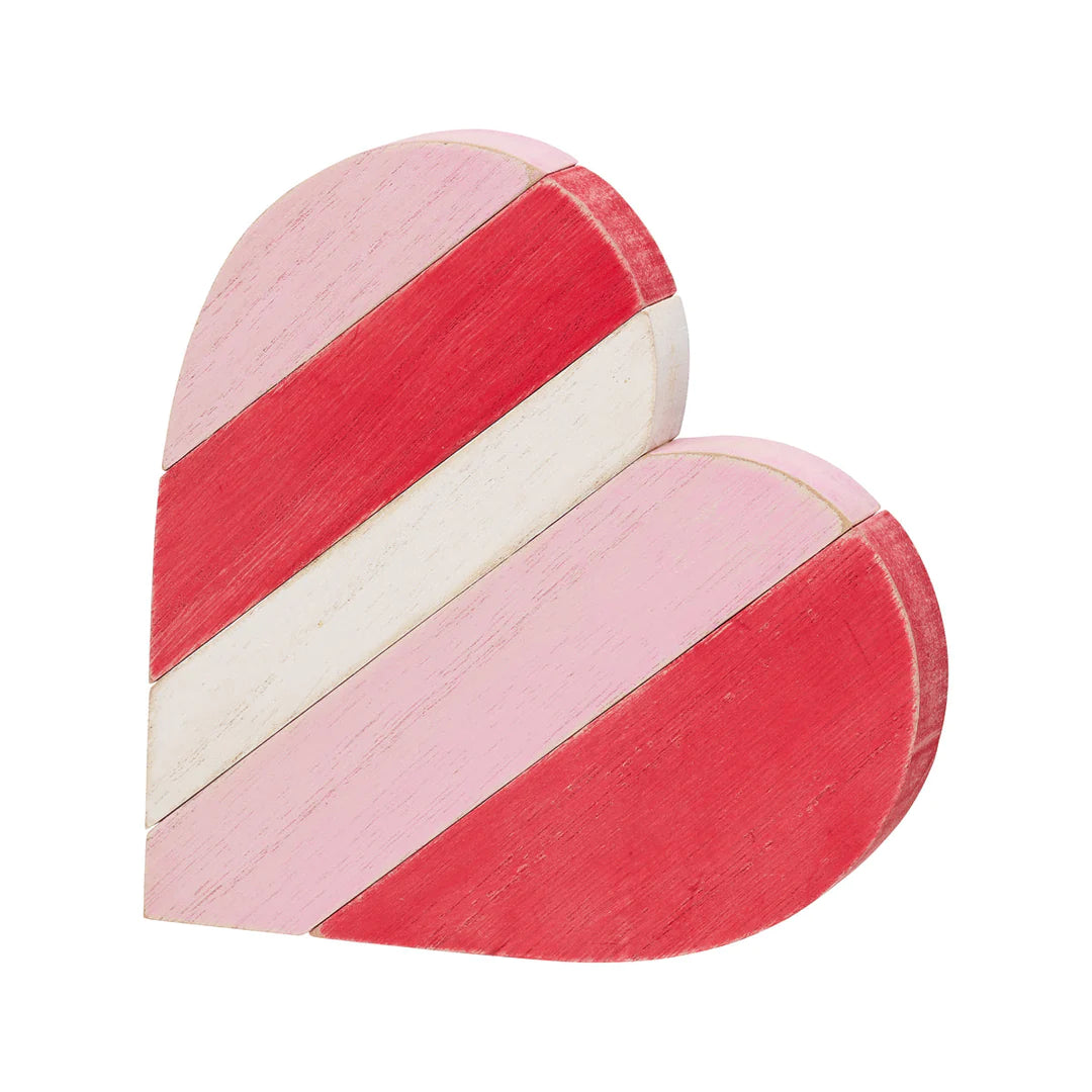 Red White Pink Plank Heart