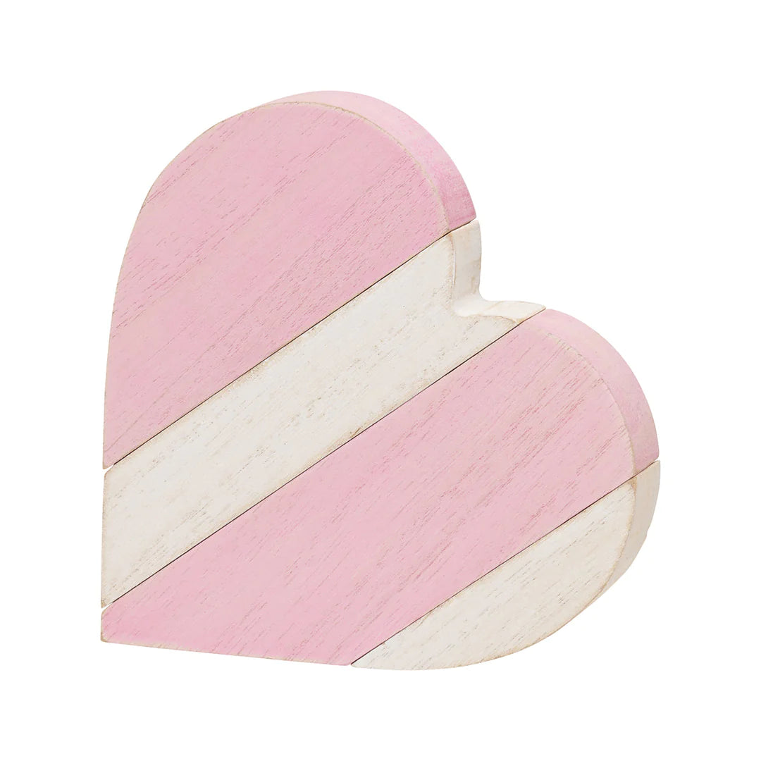 Pink White Plank Heart