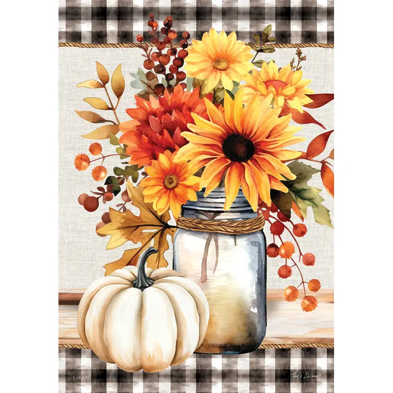 Fall Floral Jar Garden Flag