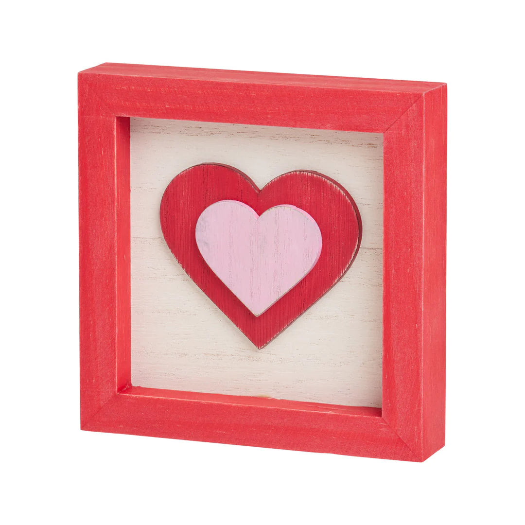 Layered Heart Framed Sign