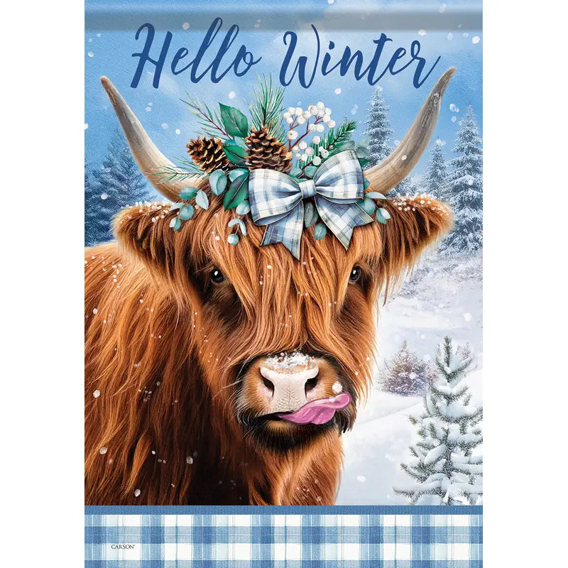 Hello Winter Garden Flag