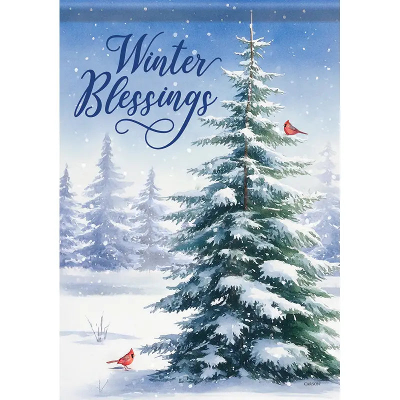 Winter Blessing Pine Garden Flag