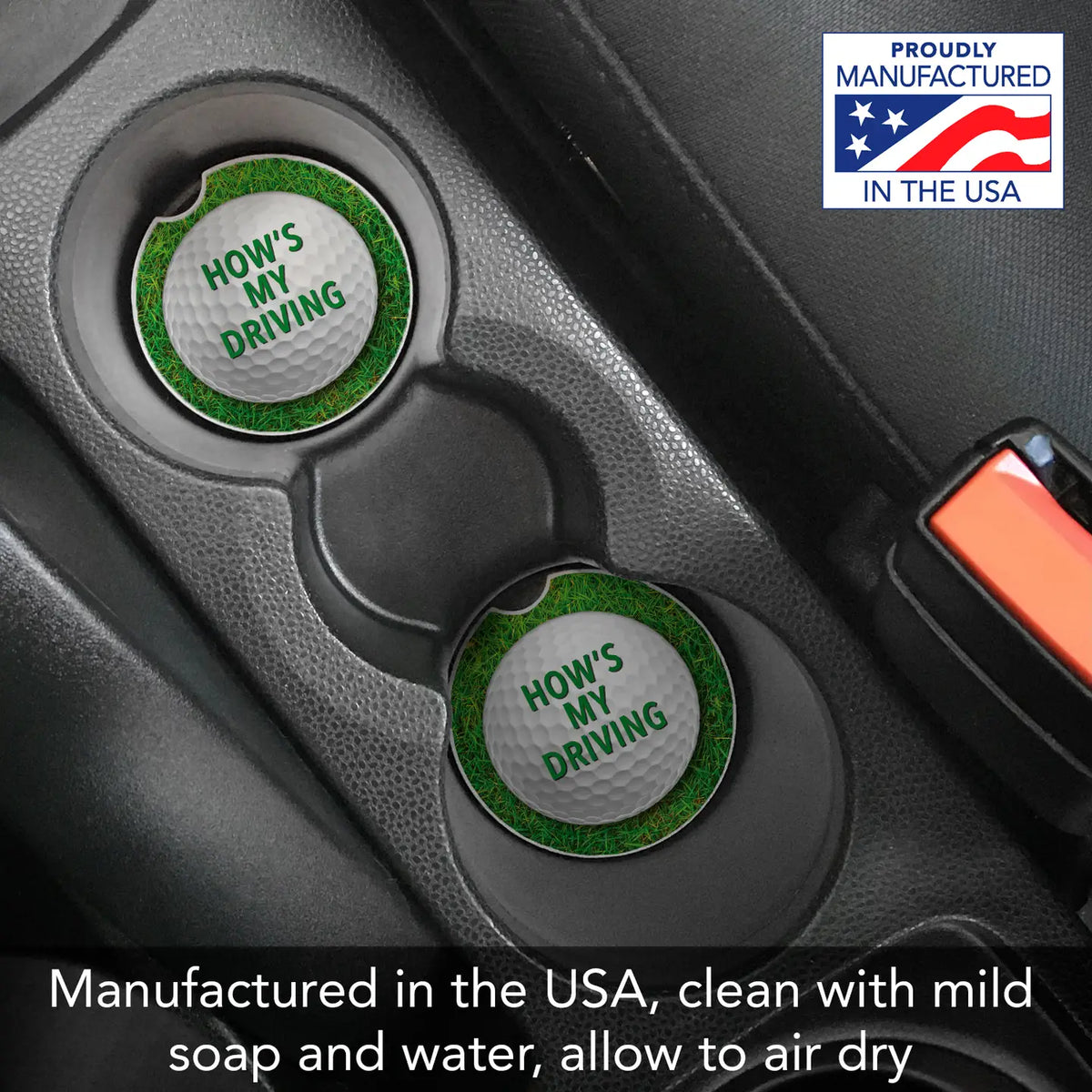 How’s my driving Golf car coaster