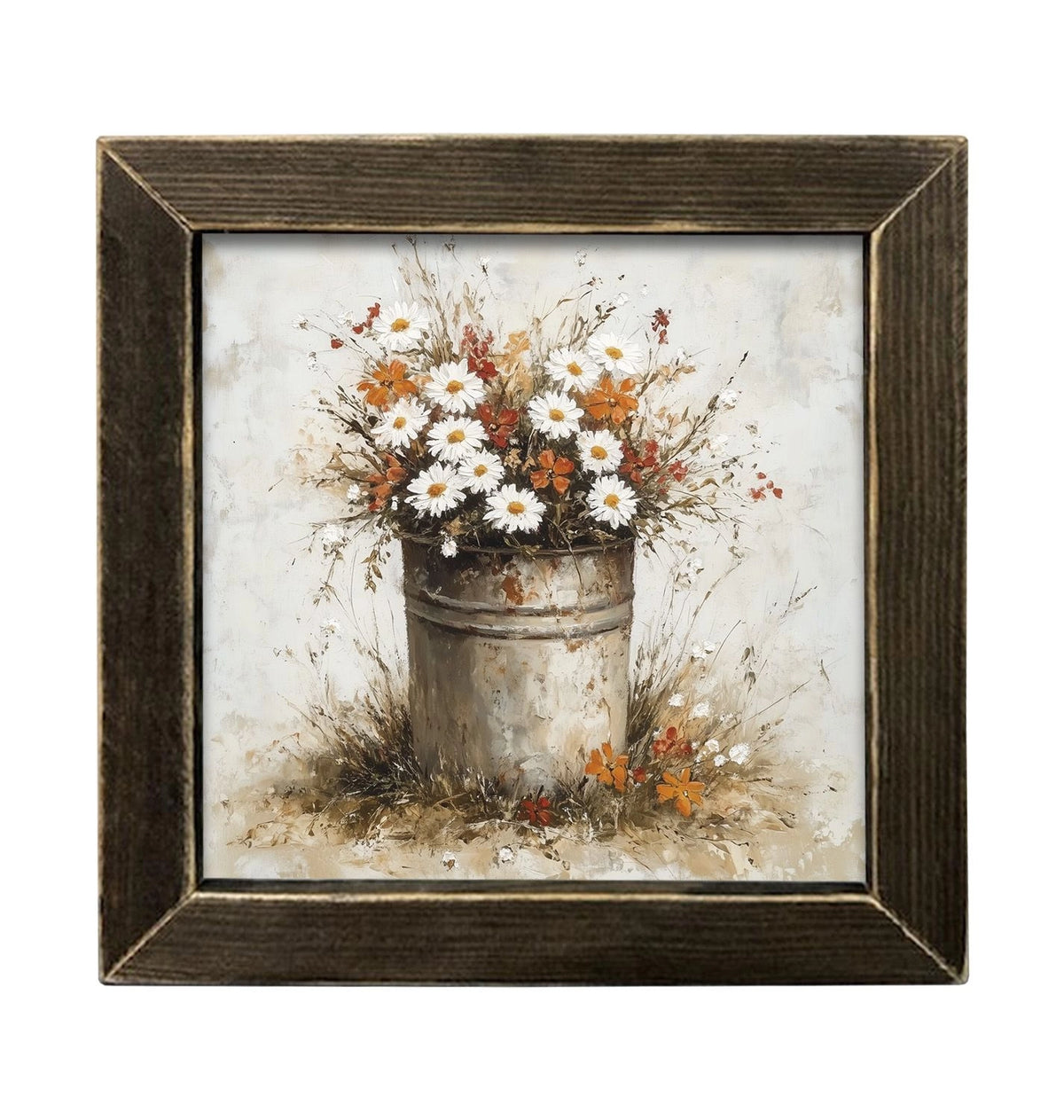 Fall Wildflower Bucket Framed Print
