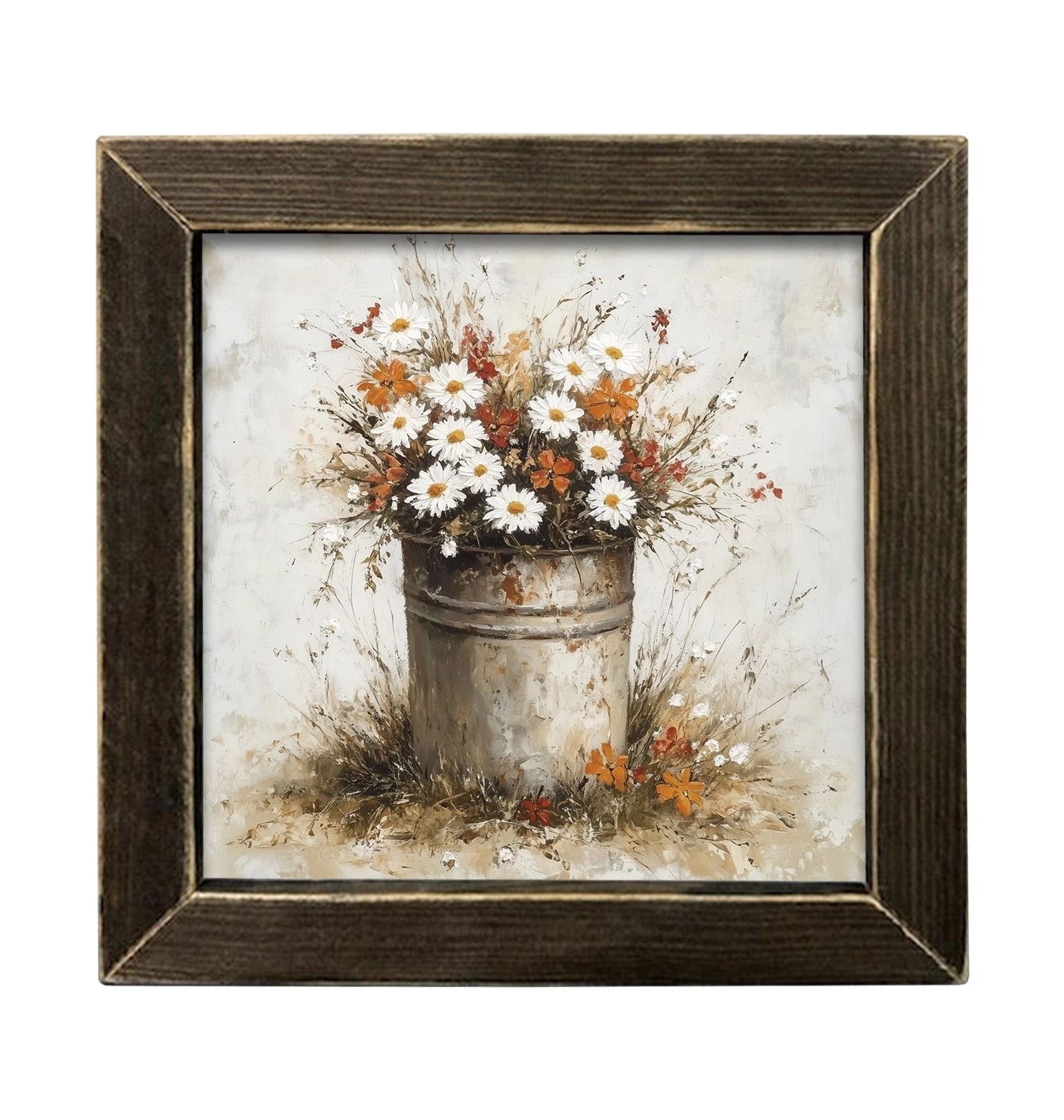 Fall Wildflower Bucket Framed Print