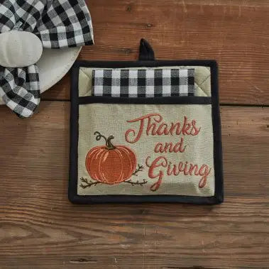 Autumn Checkerboard Potholder Set