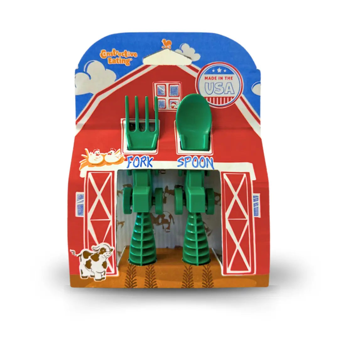 Set of 2 Tractor Utensils - Green