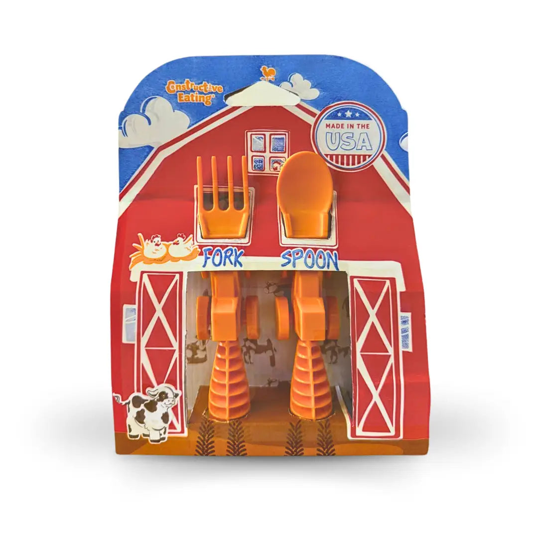 Set of 2 Tractor Utensils - Orange