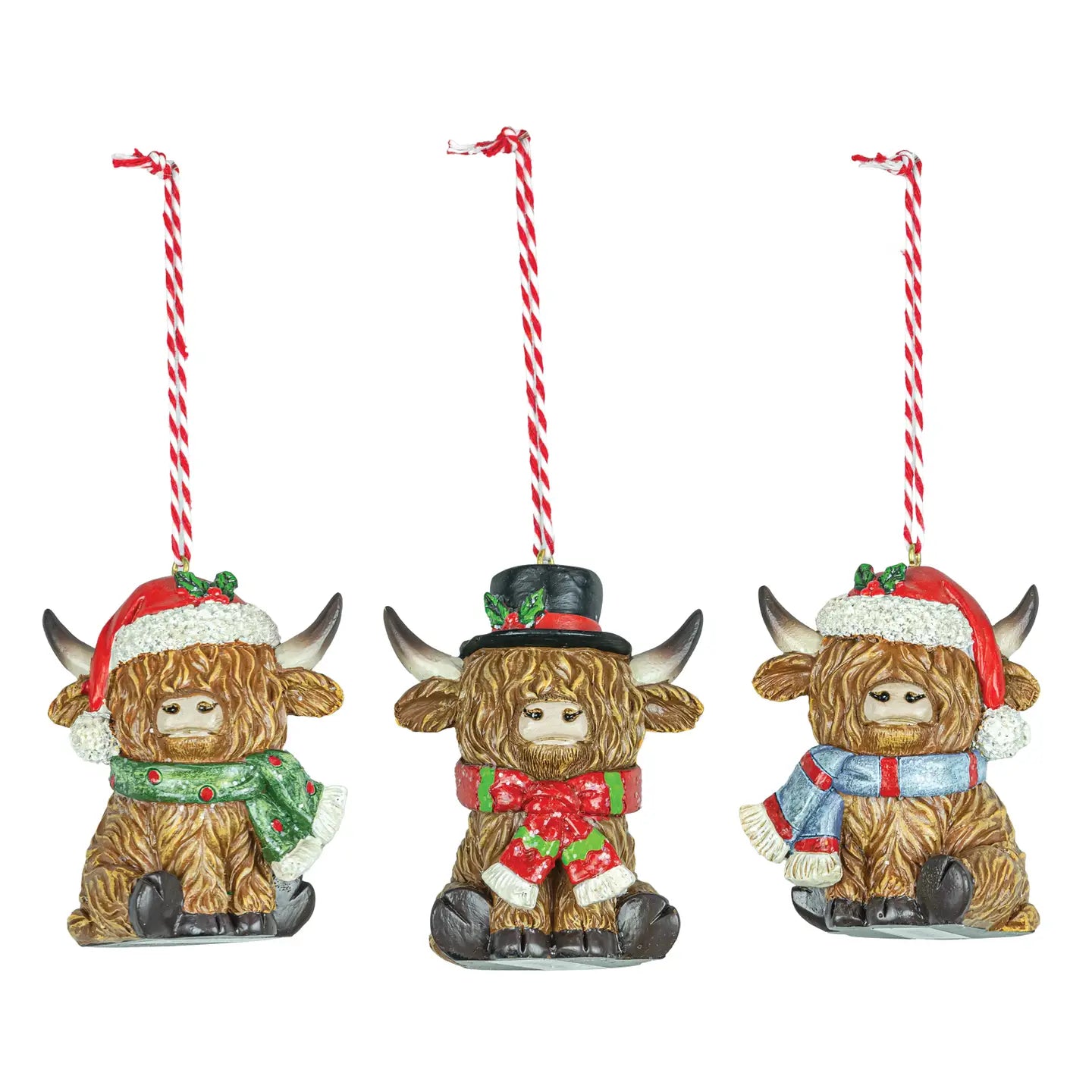 Holiday Highland Cow Ornament- 3 Styles
