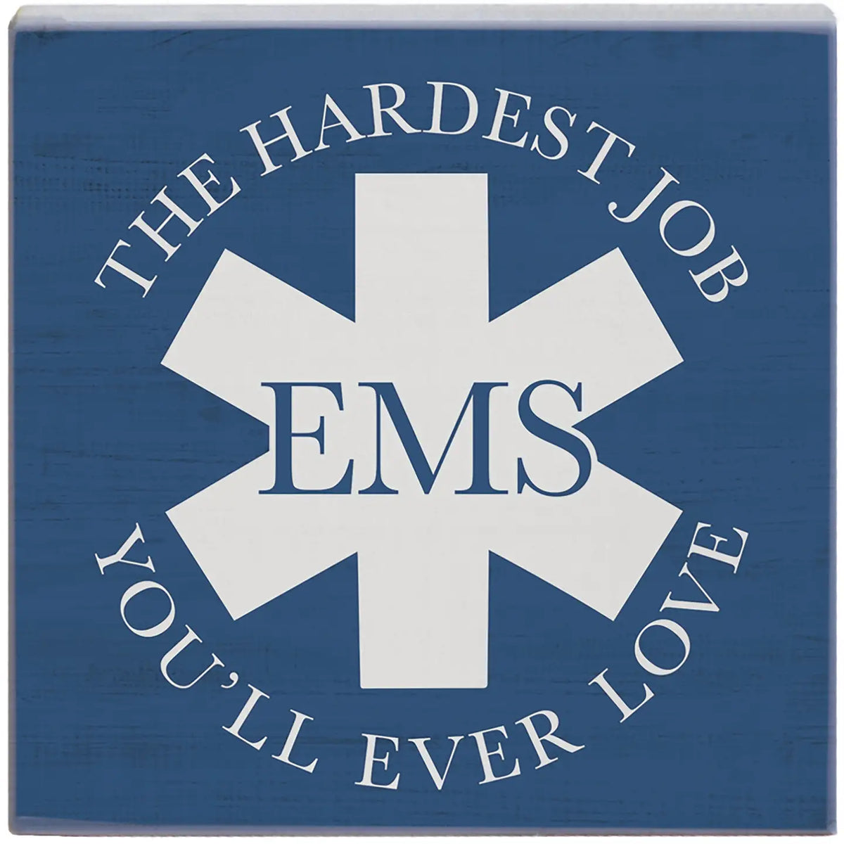 EMS Wood Block Sign