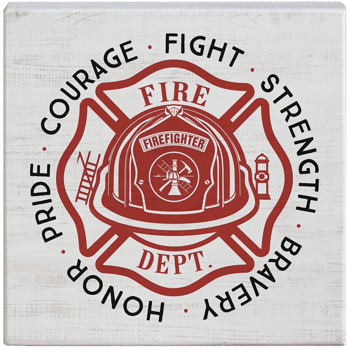 Firefighter Wood Block Sign