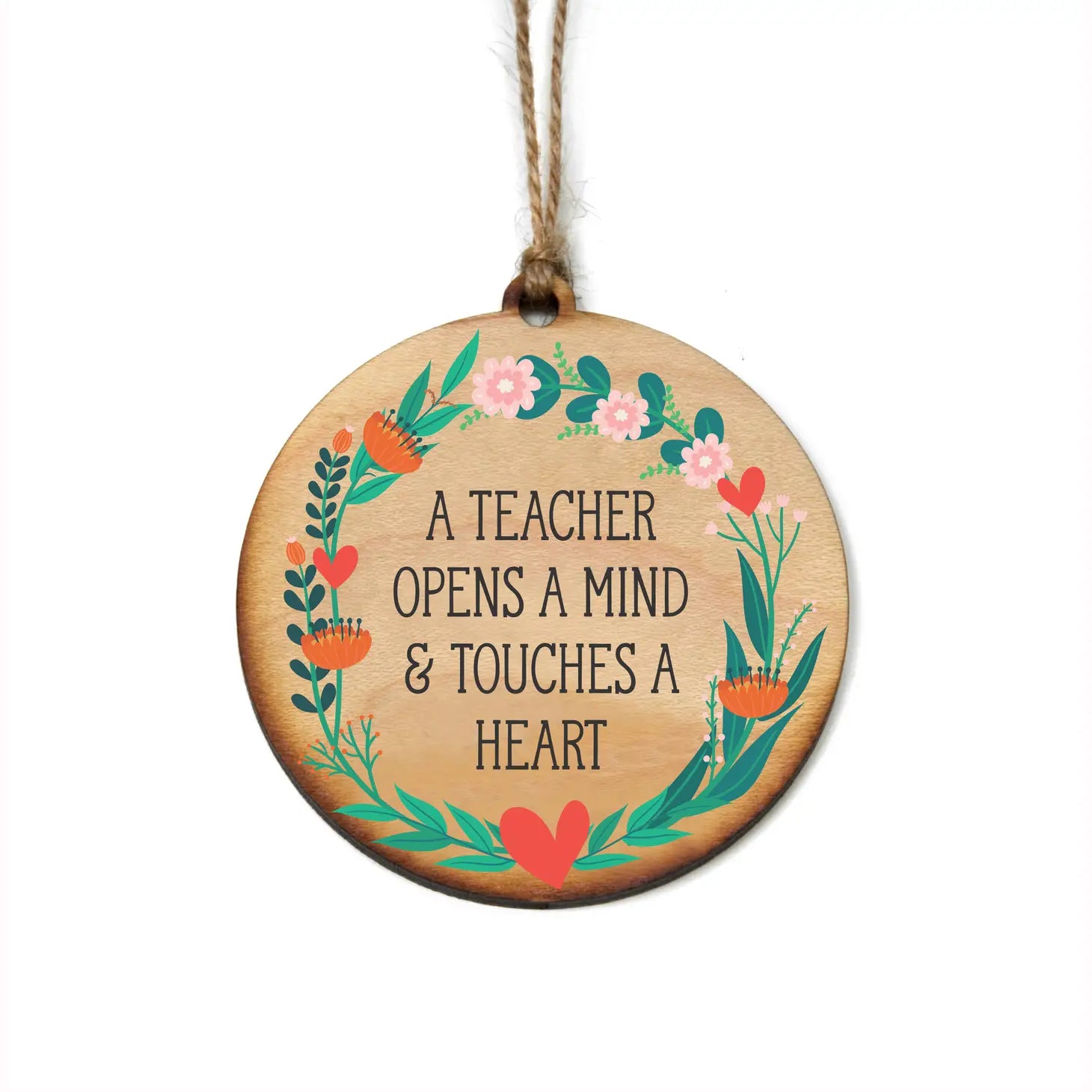 A Teacher Opens A Mind Wood Ornament
