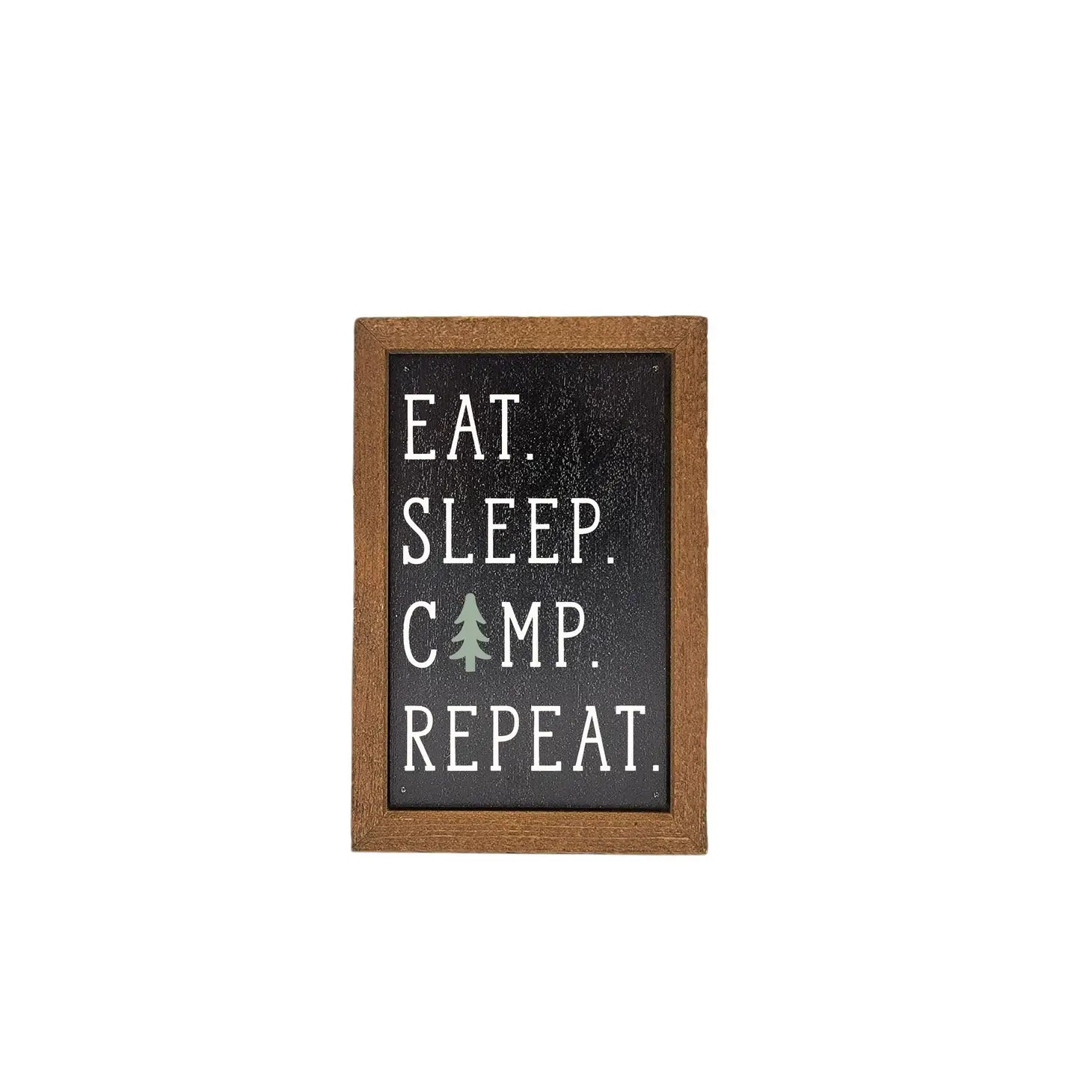 Eat Sleep Camp Repeat Framed Sign