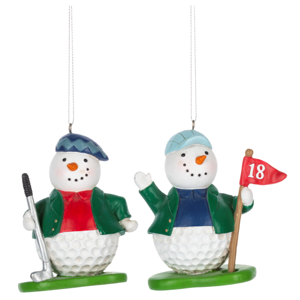 Snowman Golfer Ornament - 2 Styles