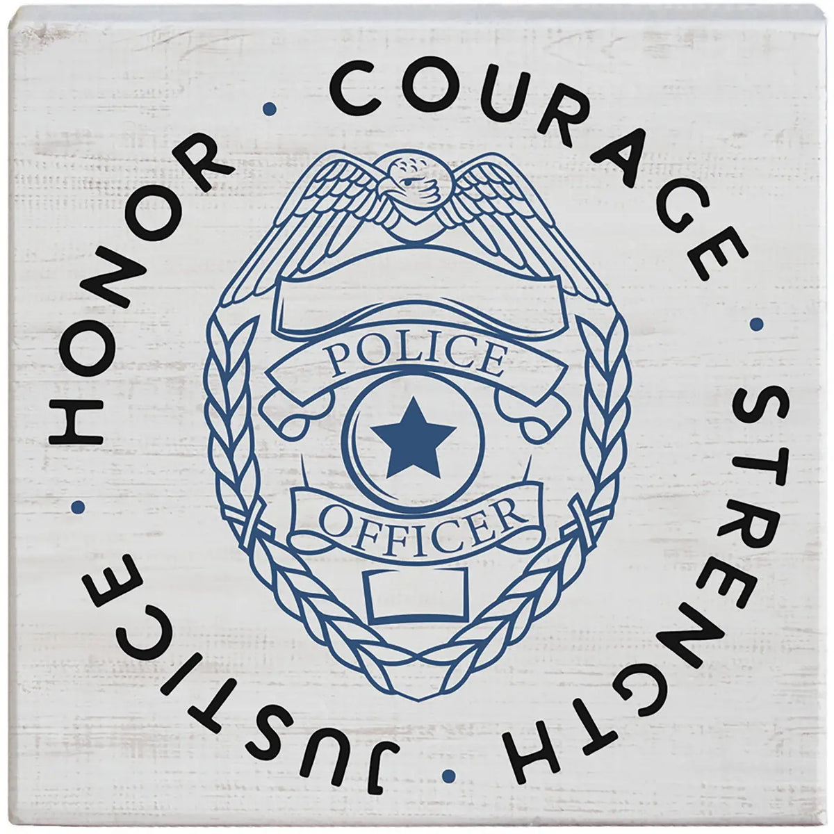Police Wood Block Sign