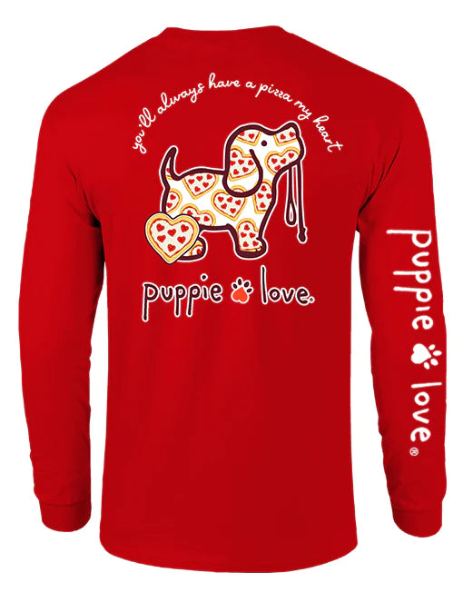 Puppie Love Pizza My Heart Pup Long Sleeve Tee