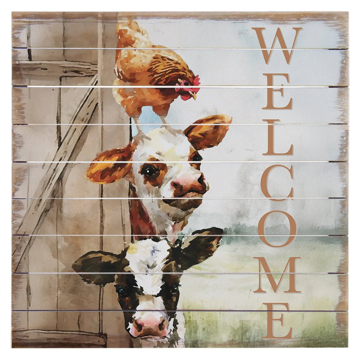 Cows Chicken Barn Door Pallet Sign