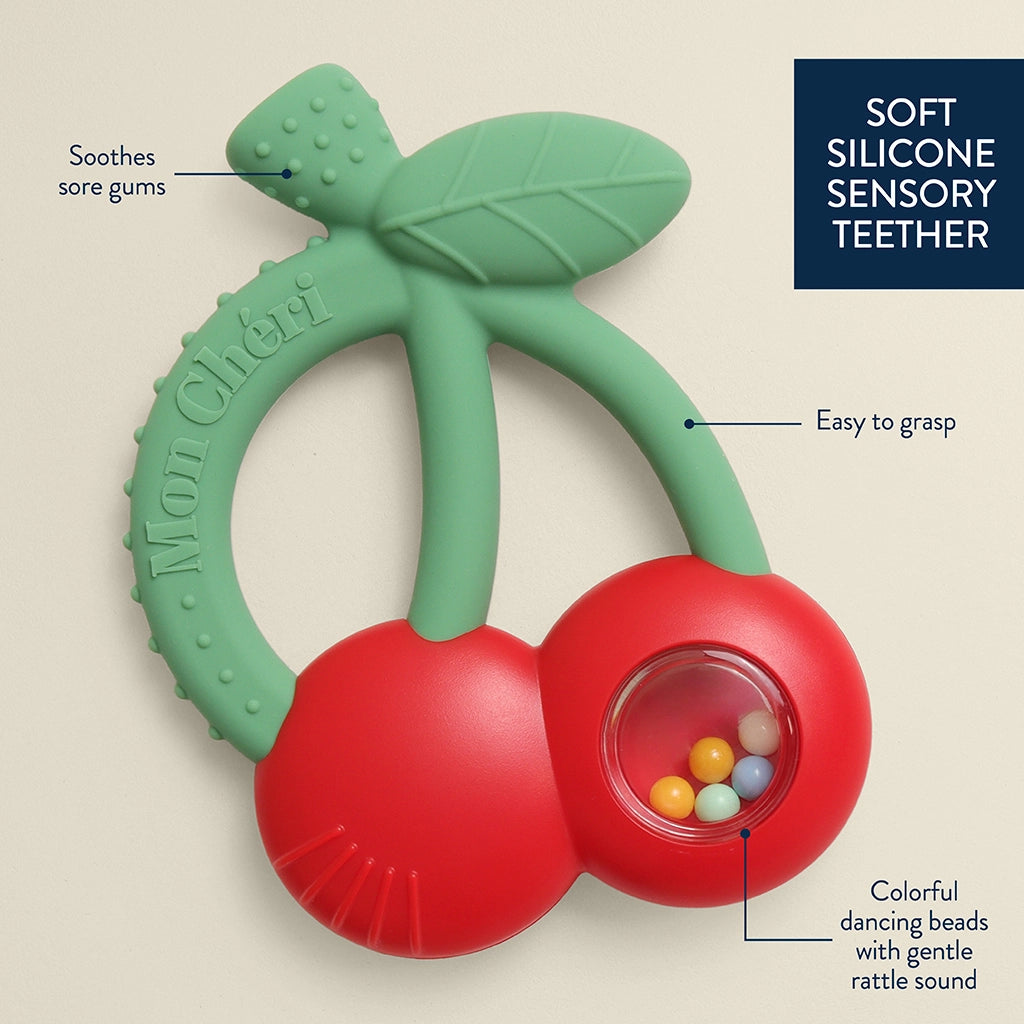 Bitzy Shake Teether with Rattle - Cherries