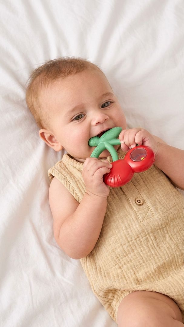 Bitzy Shake Teether with Rattle - Cherries