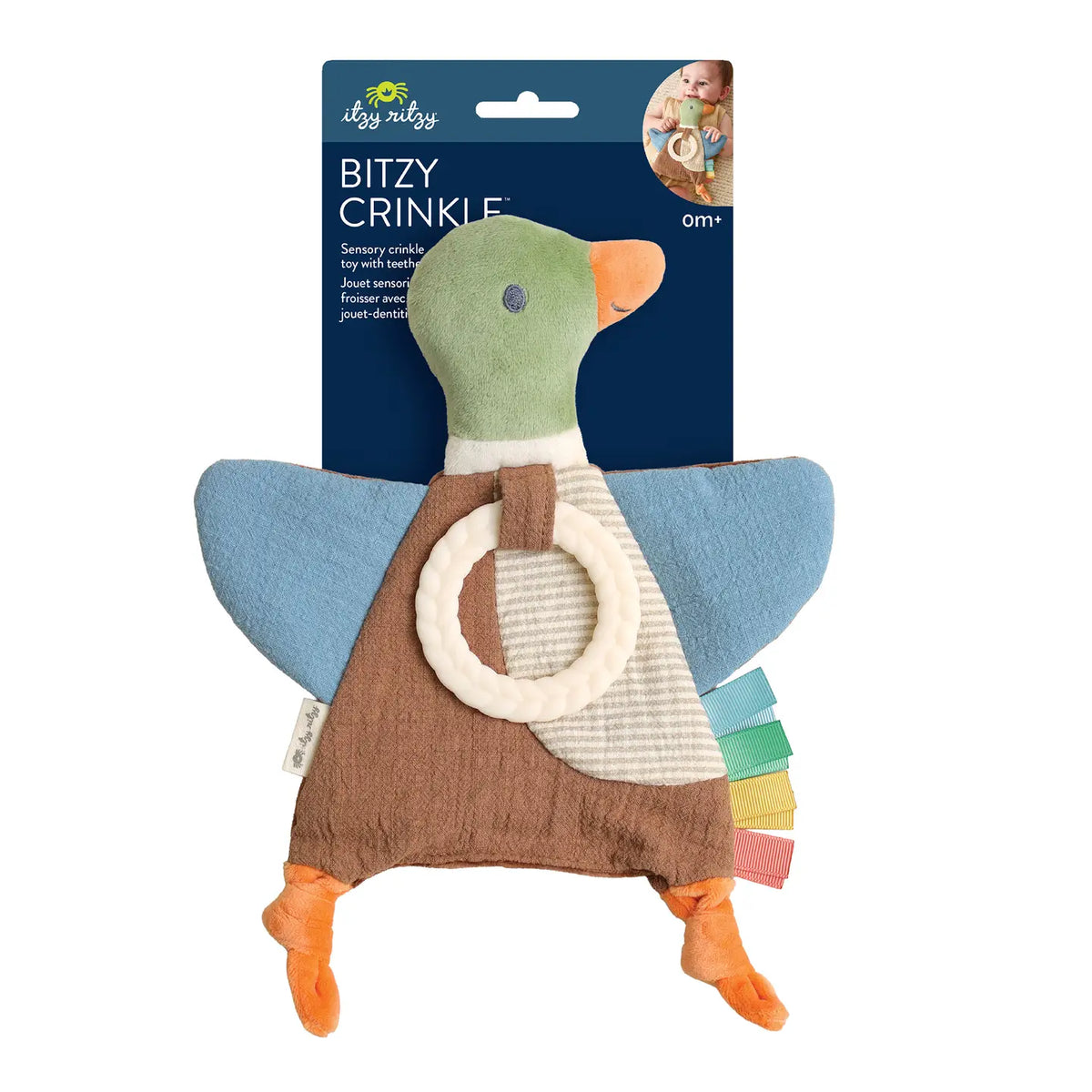 Bitzy Mallard Dunk Crinkle Toy