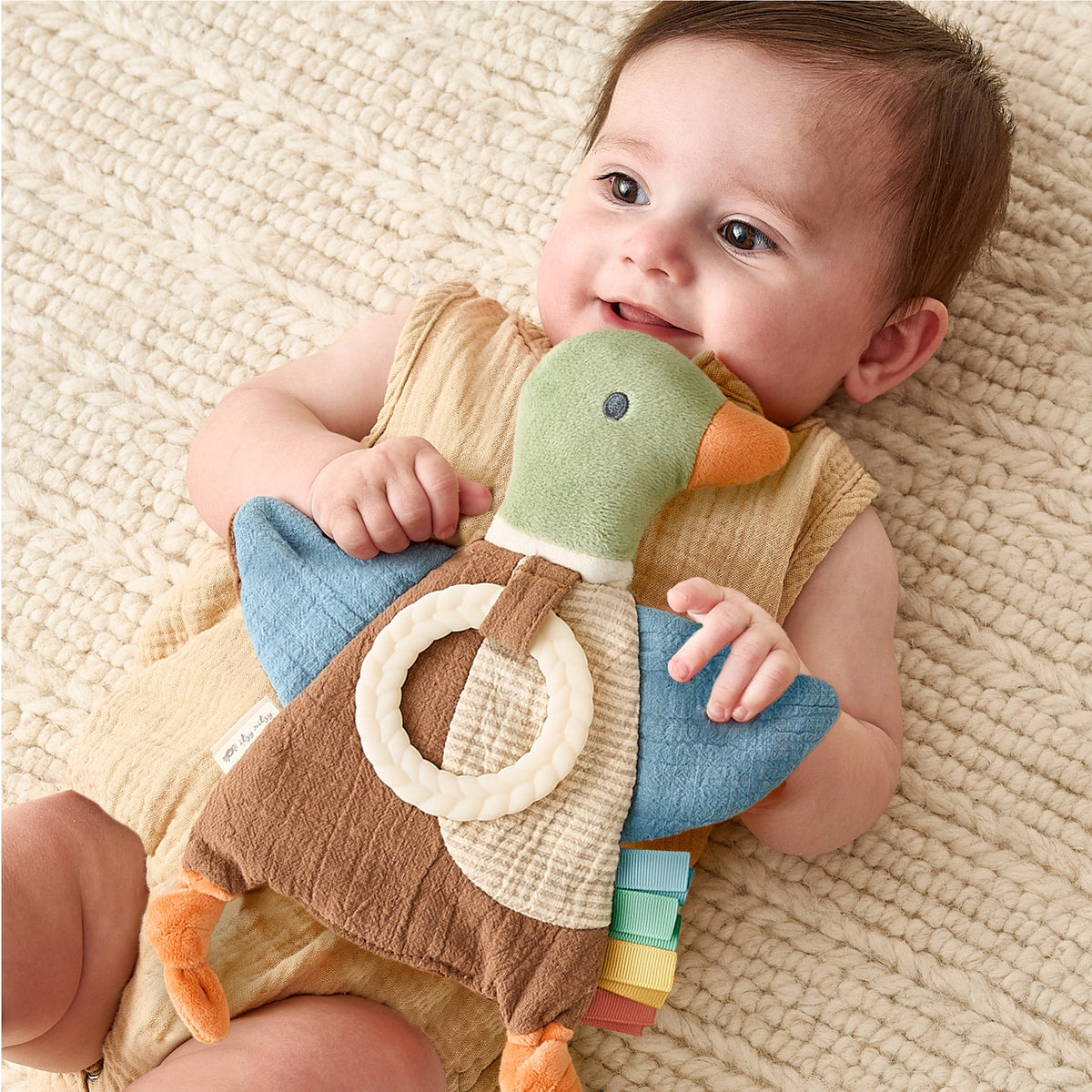 Bitzy Mallard Dunk Crinkle Toy