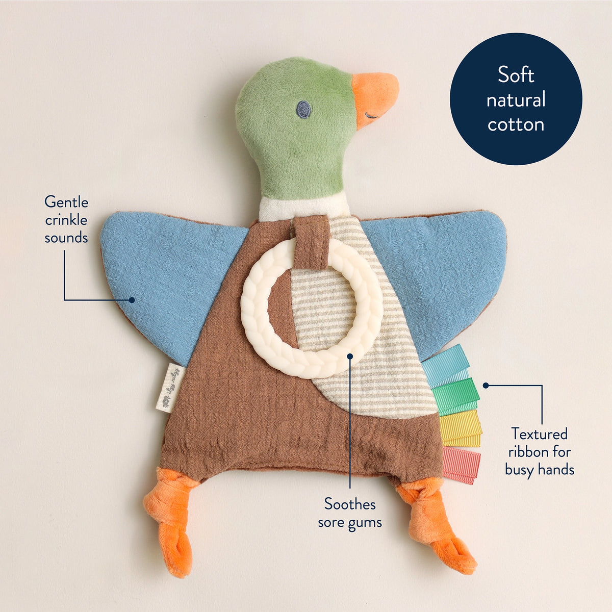 Bitzy Mallard Dunk Crinkle Toy