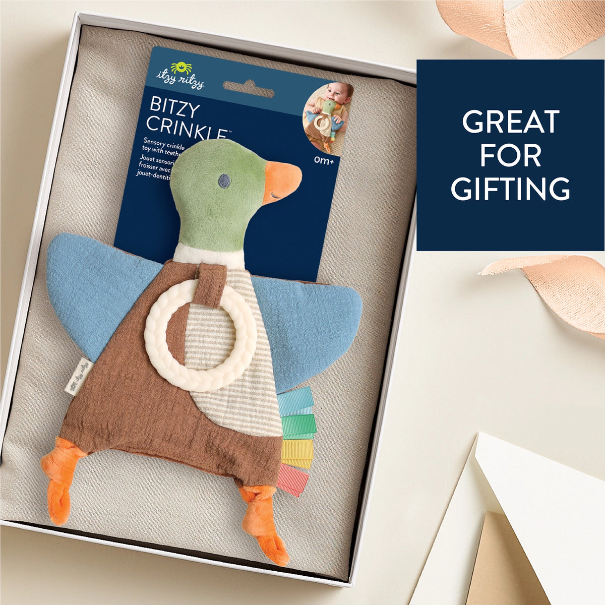 Bitzy Mallard Dunk Crinkle Toy