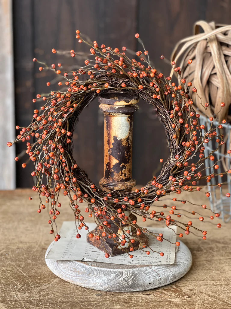 Heart Berries Large Candle Ring - Pumpkin