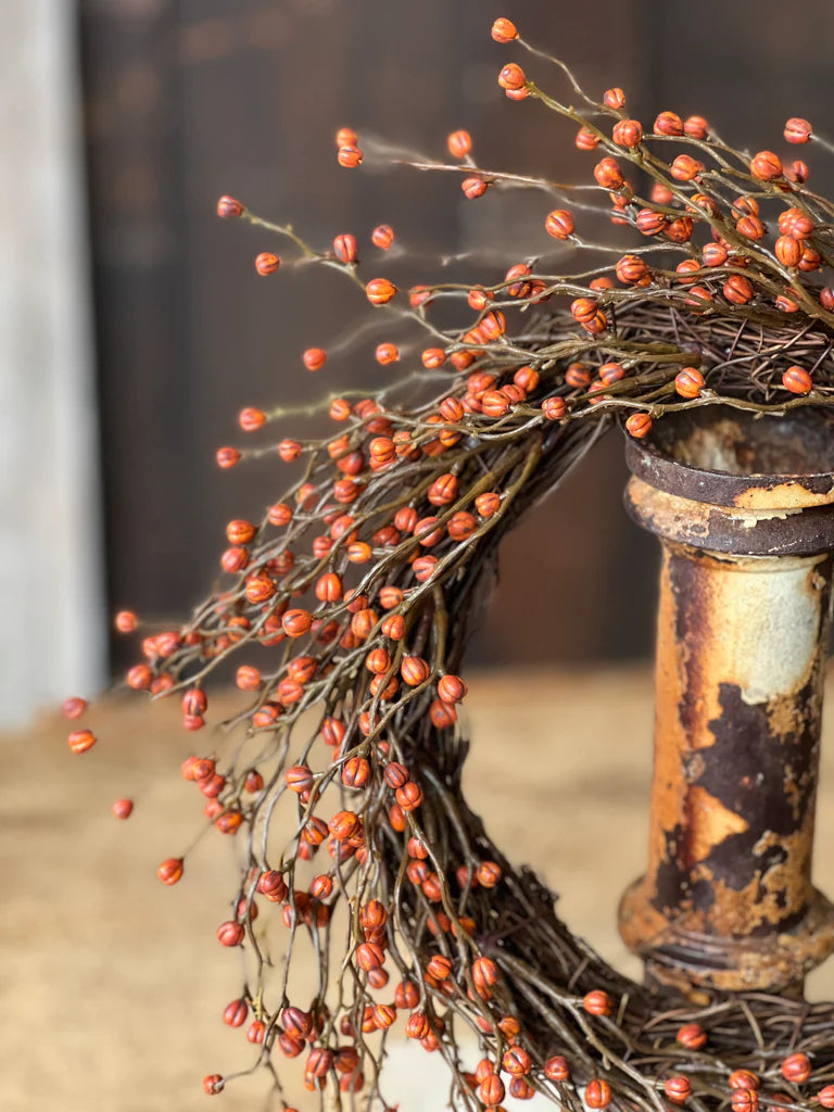 Heart Berries Large Candle Ring - Pumpkin