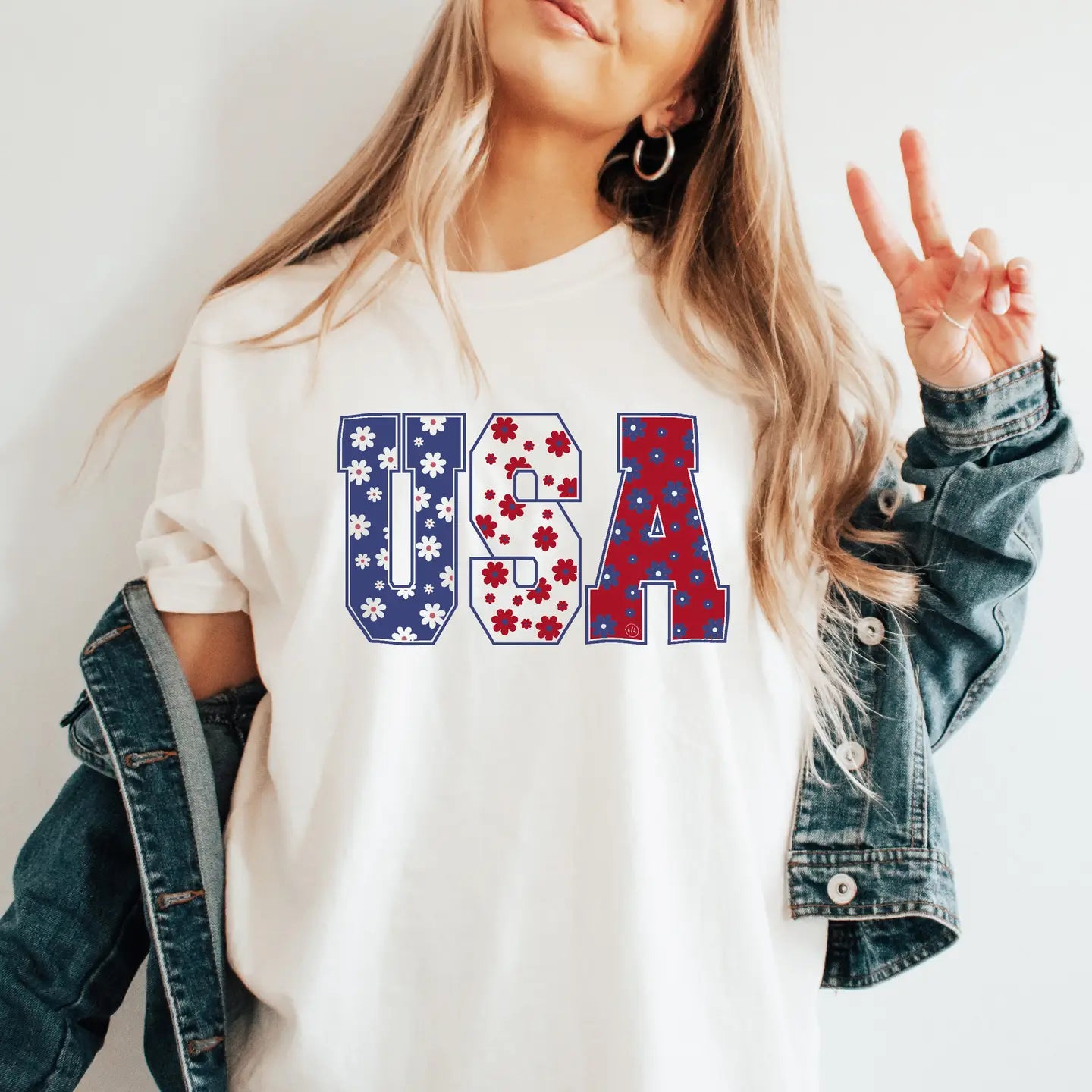USA Flowers Graphic Tee