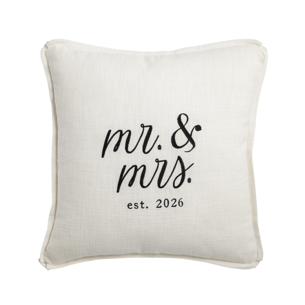 Square Mr & Mrs 2026 Pillow
