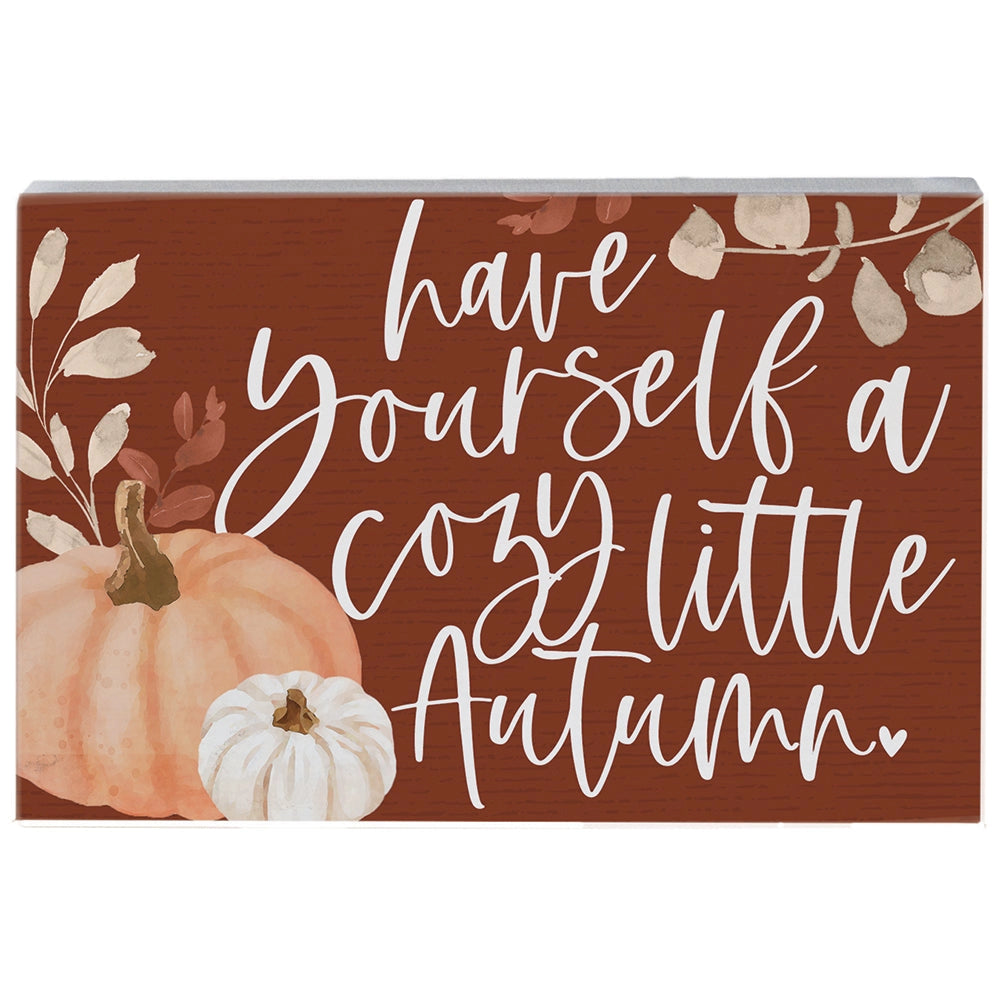 Cozy Little Autumn Wood Block Sign