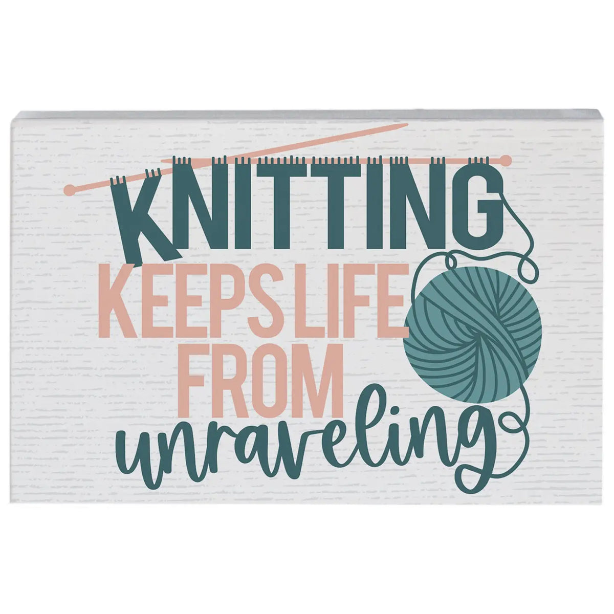 Knitting Wood Block Sign