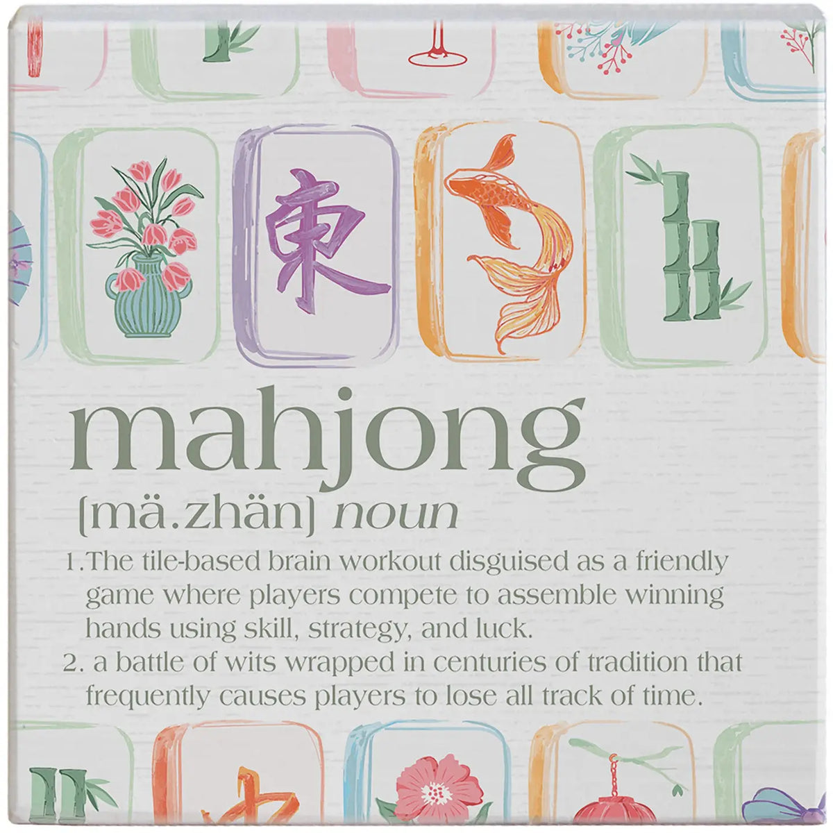 Mahjong Definition Wood Block Sign